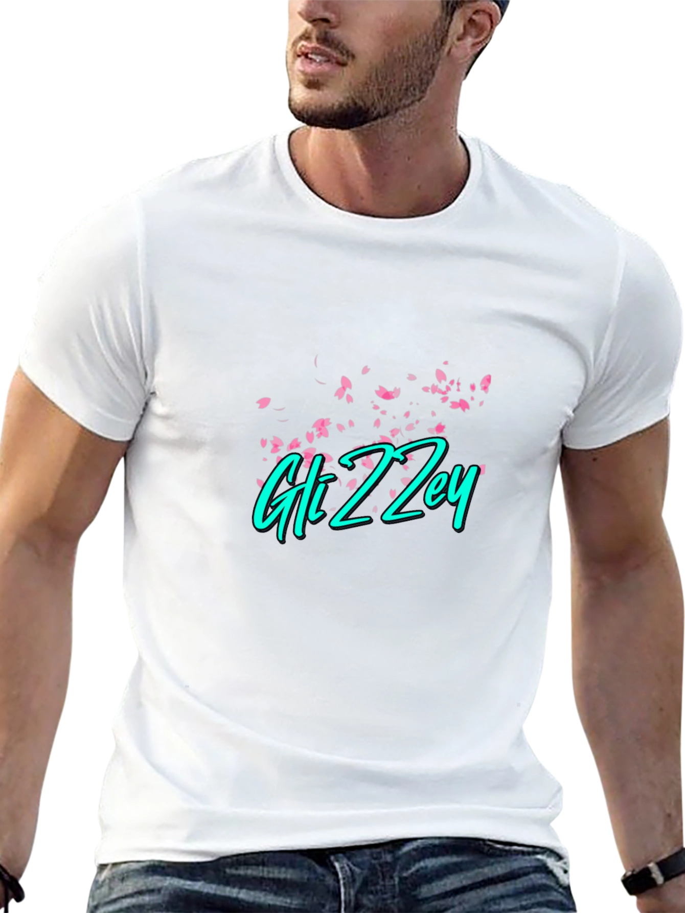 Gli Zzey Black T-Shirt with Floral Design