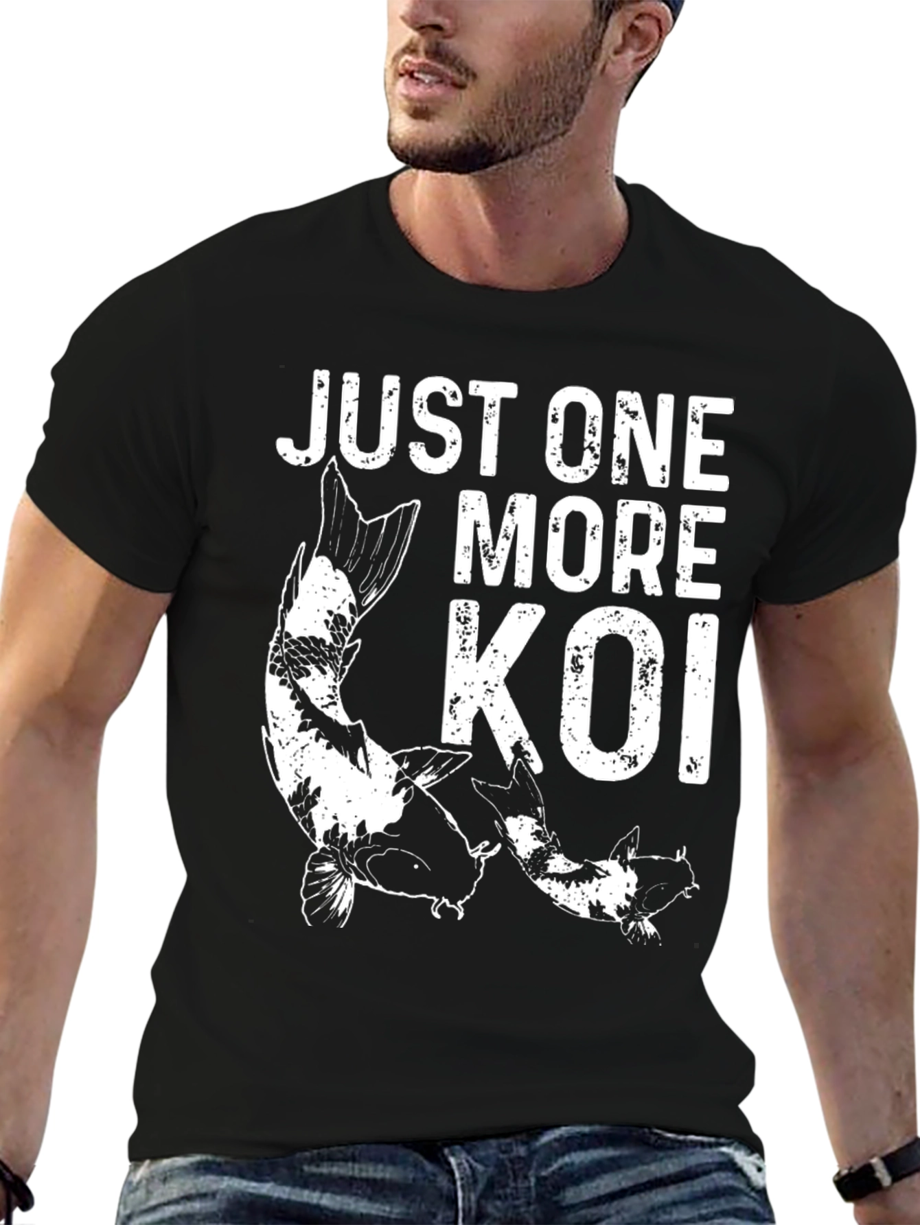 Just One More Koi Graphic Tee - Black