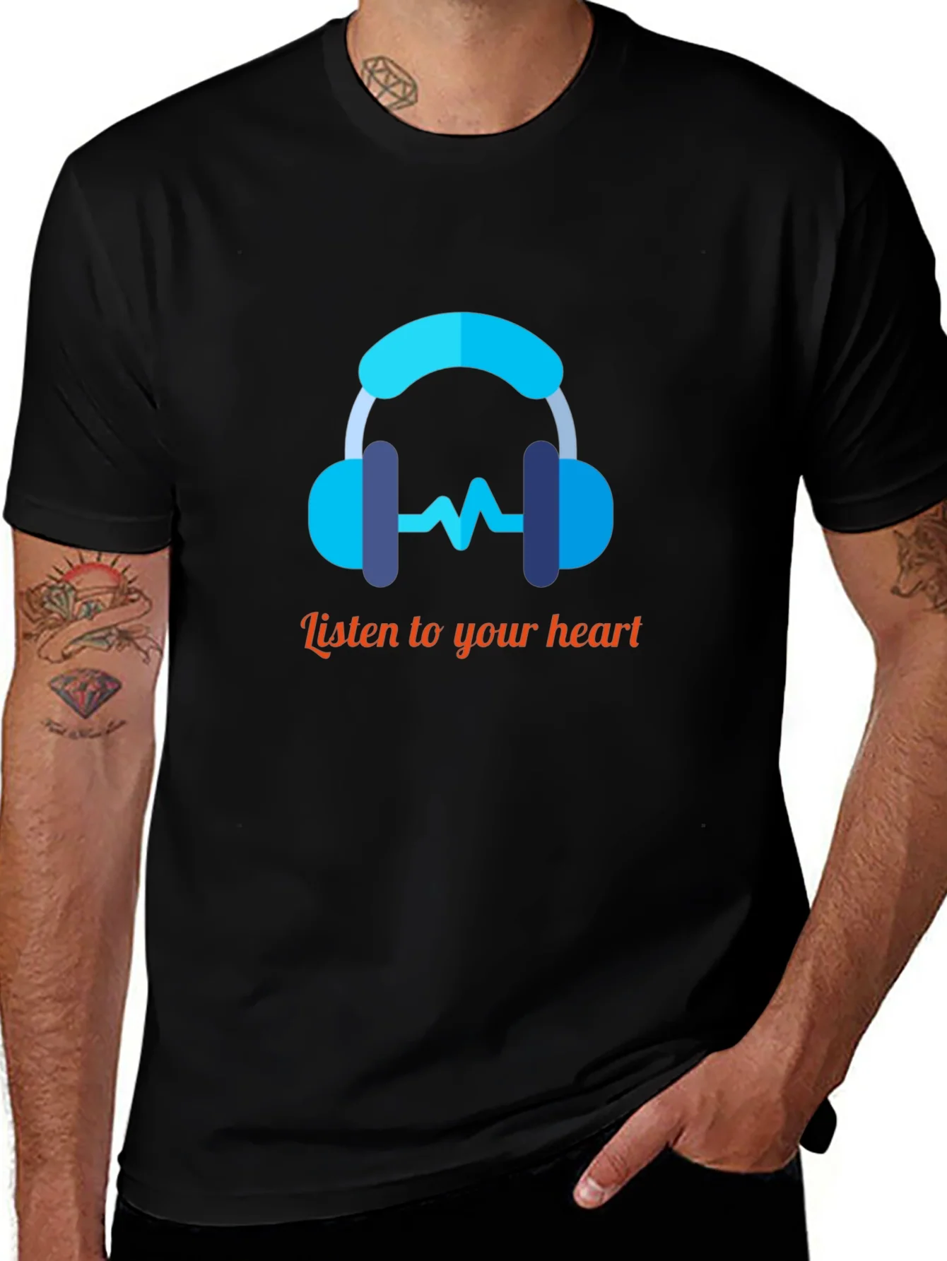 Listen to Your Heart Graphic Tee - Trendy Music Shirt