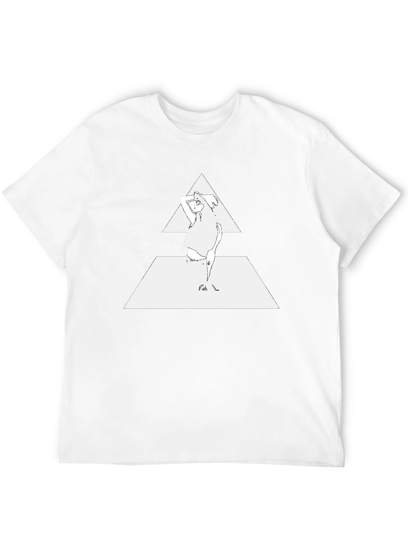 Abstract Triangle Graphic Tee - Modern Black T-Shirt