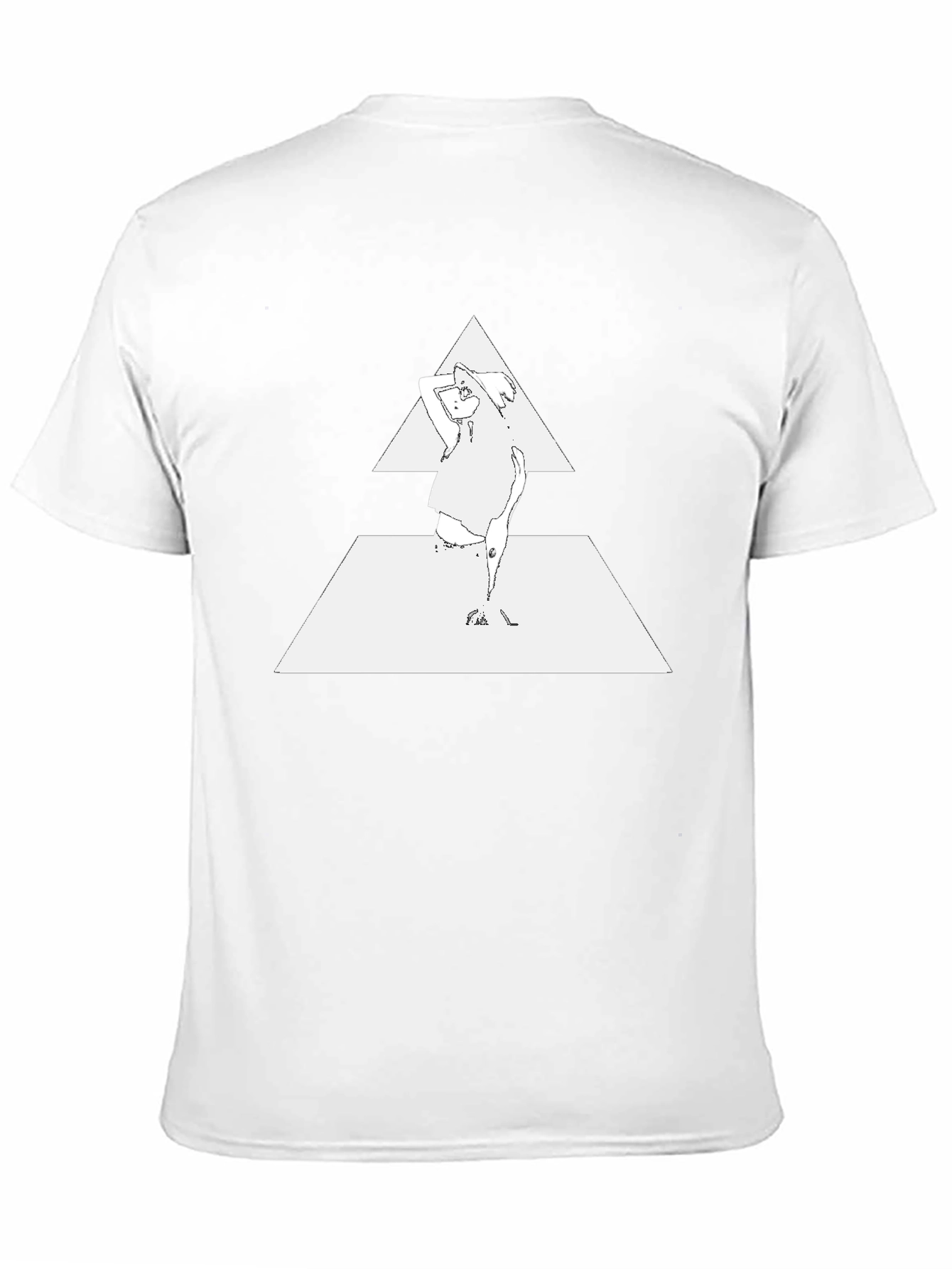 Abstract Triangle Graphic Tee - Modern Black T-Shirt