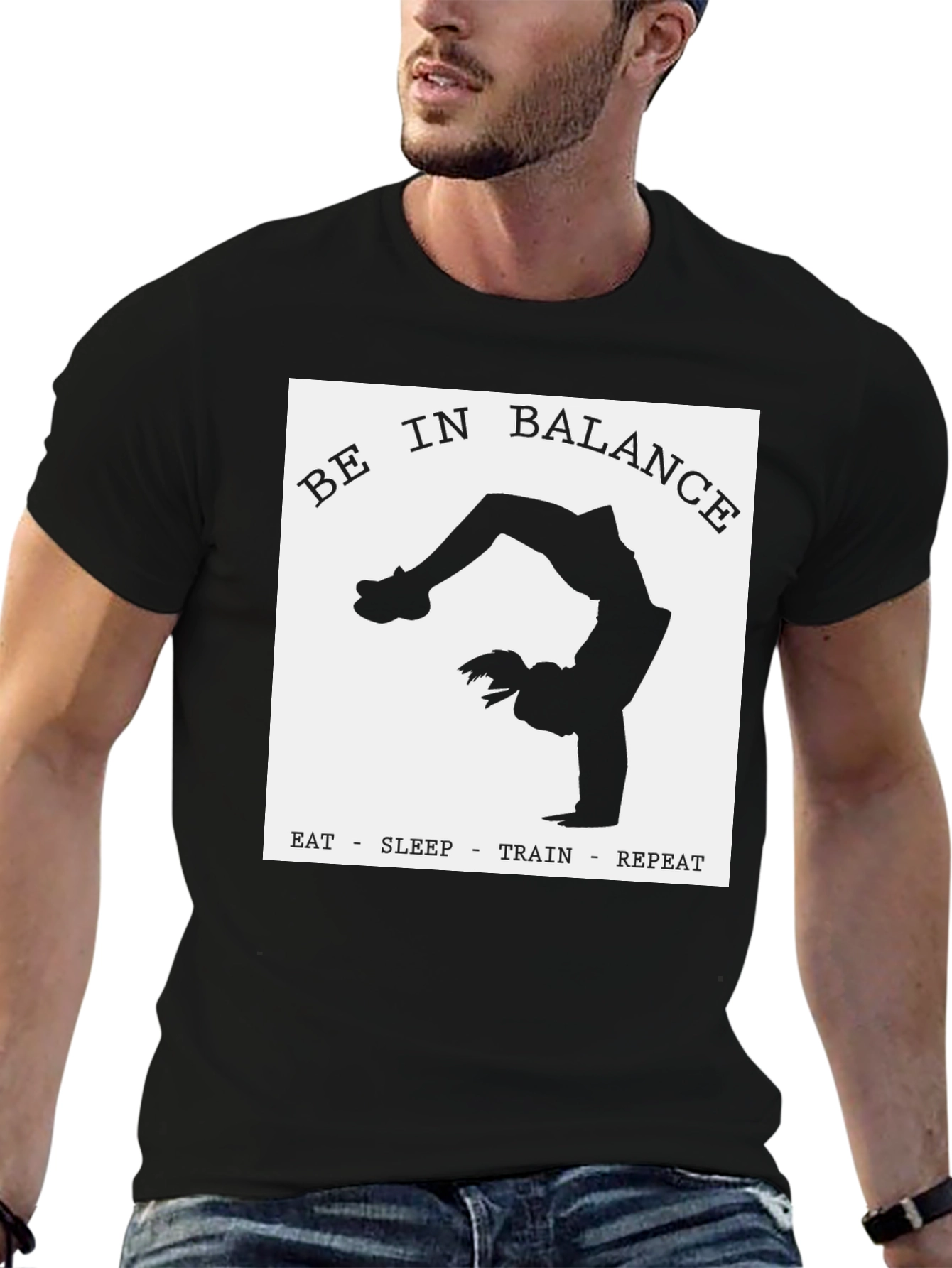 Be in Balance T-Shirt - Eat Sleep Train Repeat