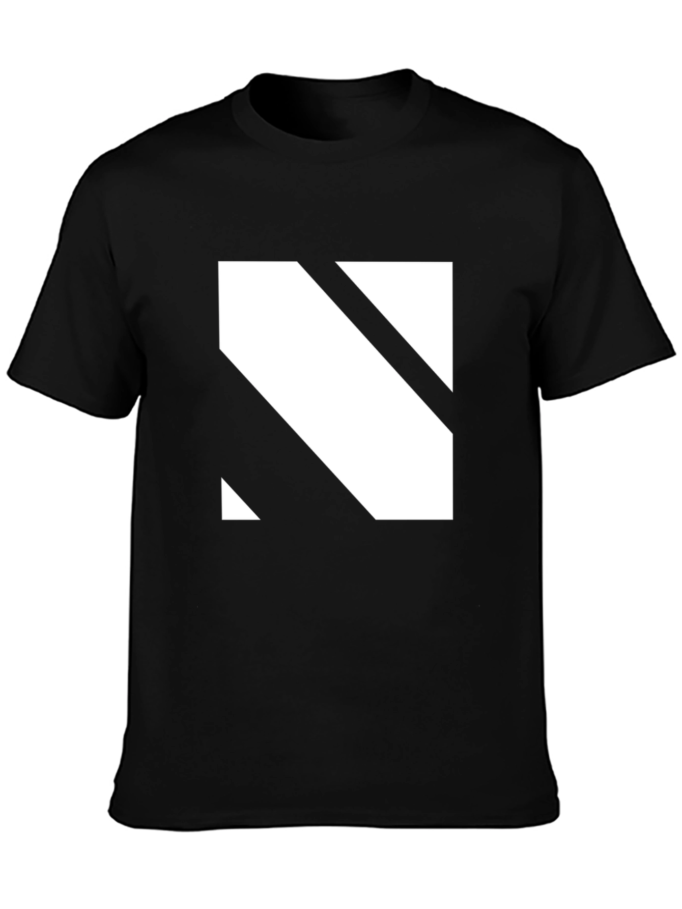 Modern Black T-Shirt with Geometric White Graphic