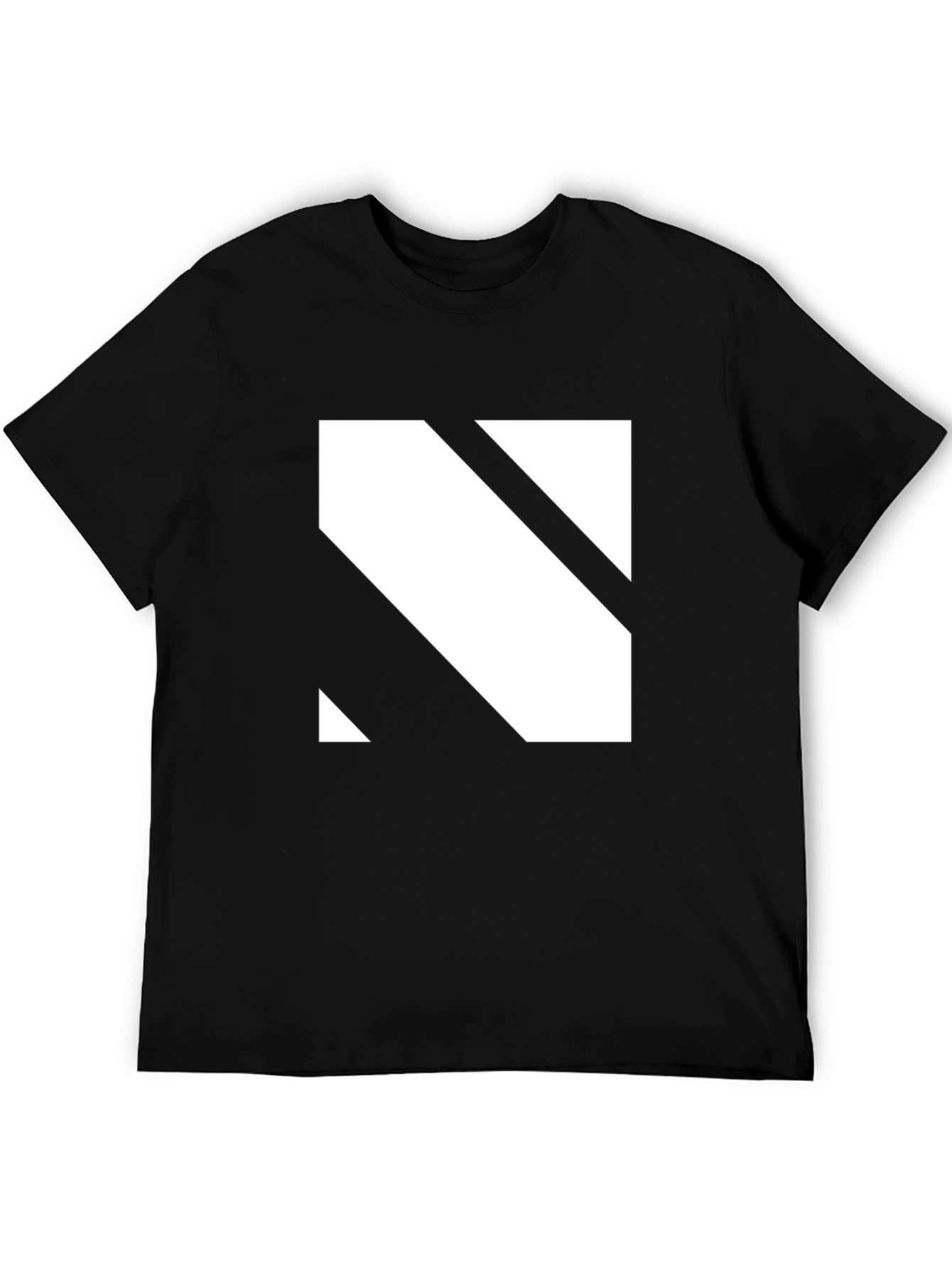 Modern Black T-Shirt with Geometric White Graphic
