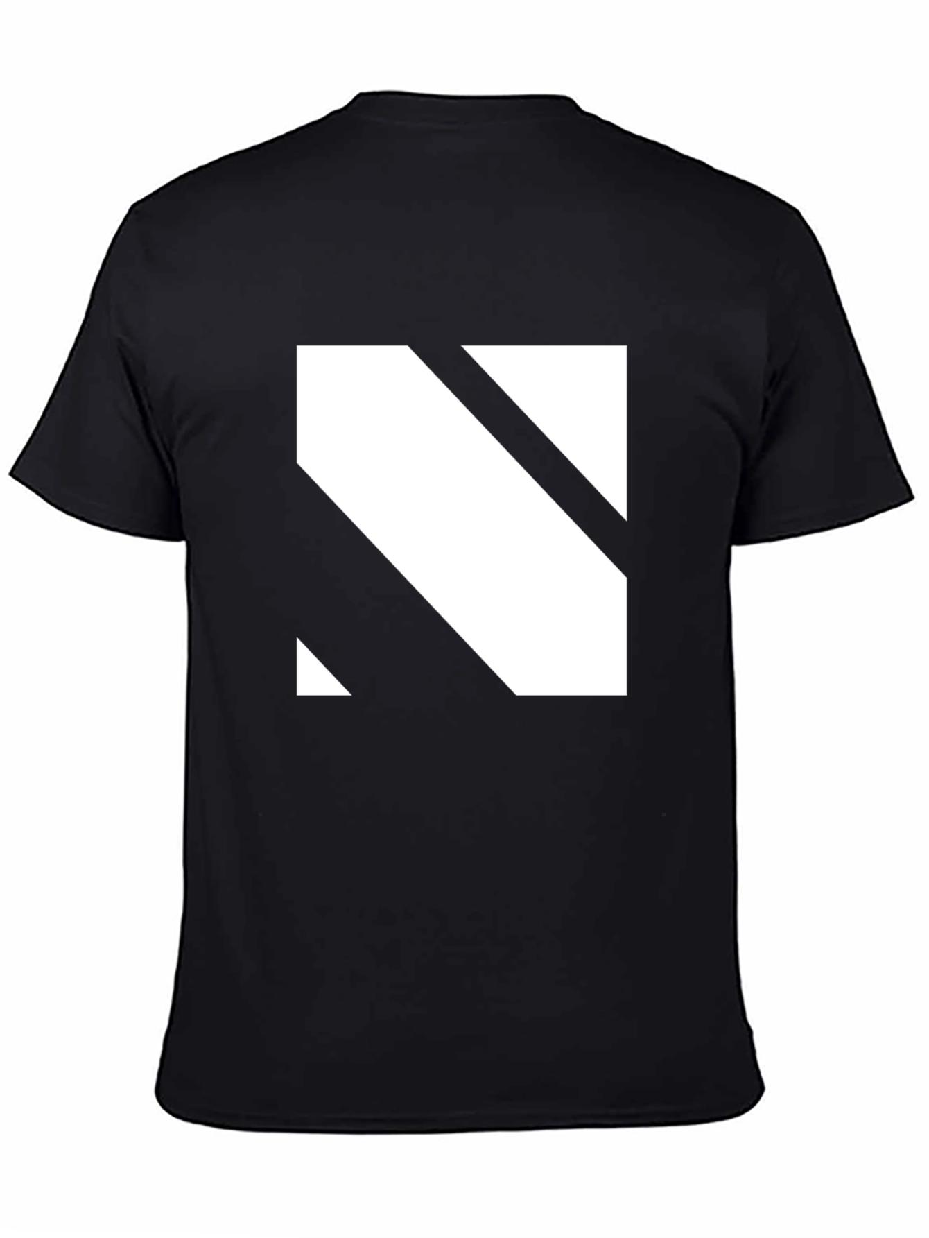 Modern Black T-Shirt with Geometric White Graphic