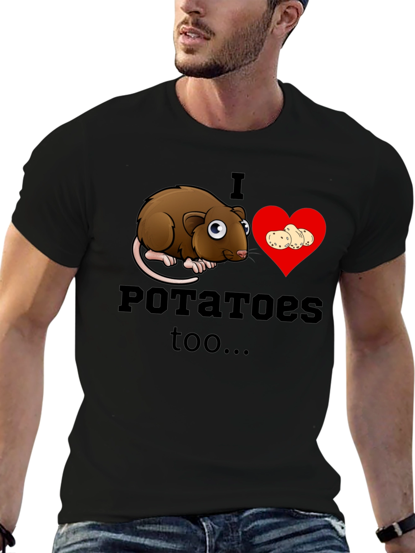 I Love Potatoes Rat T-Shirt