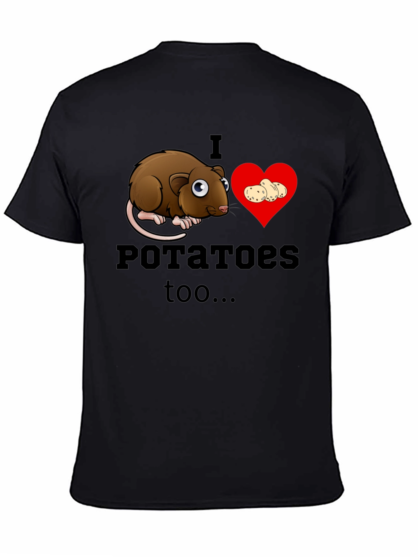 I Love Potatoes Rat T-Shirt