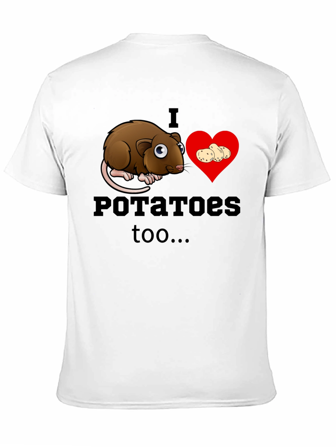 I Love Potatoes Rat T-Shirt