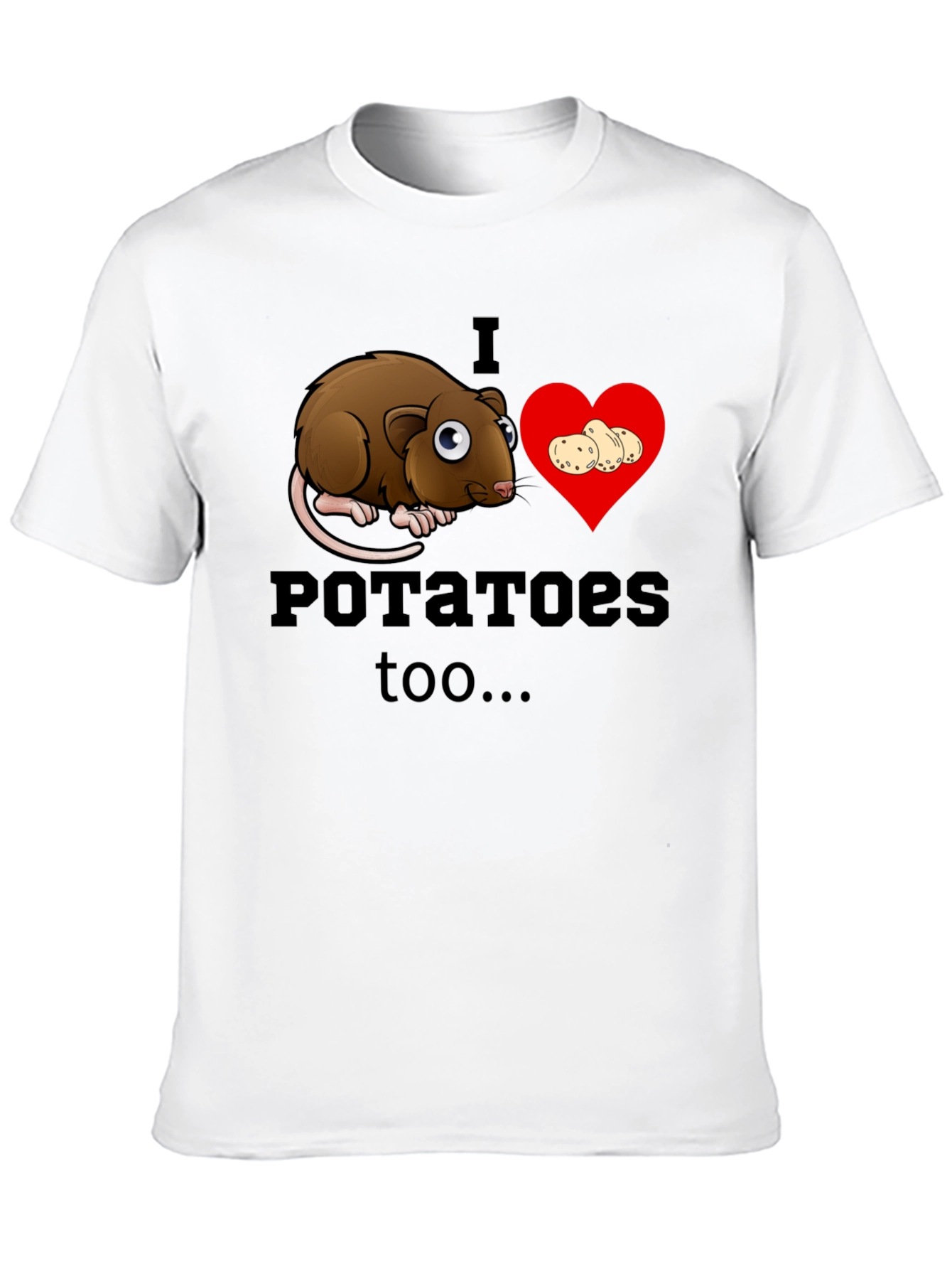 I Love Potatoes Rat T-Shirt