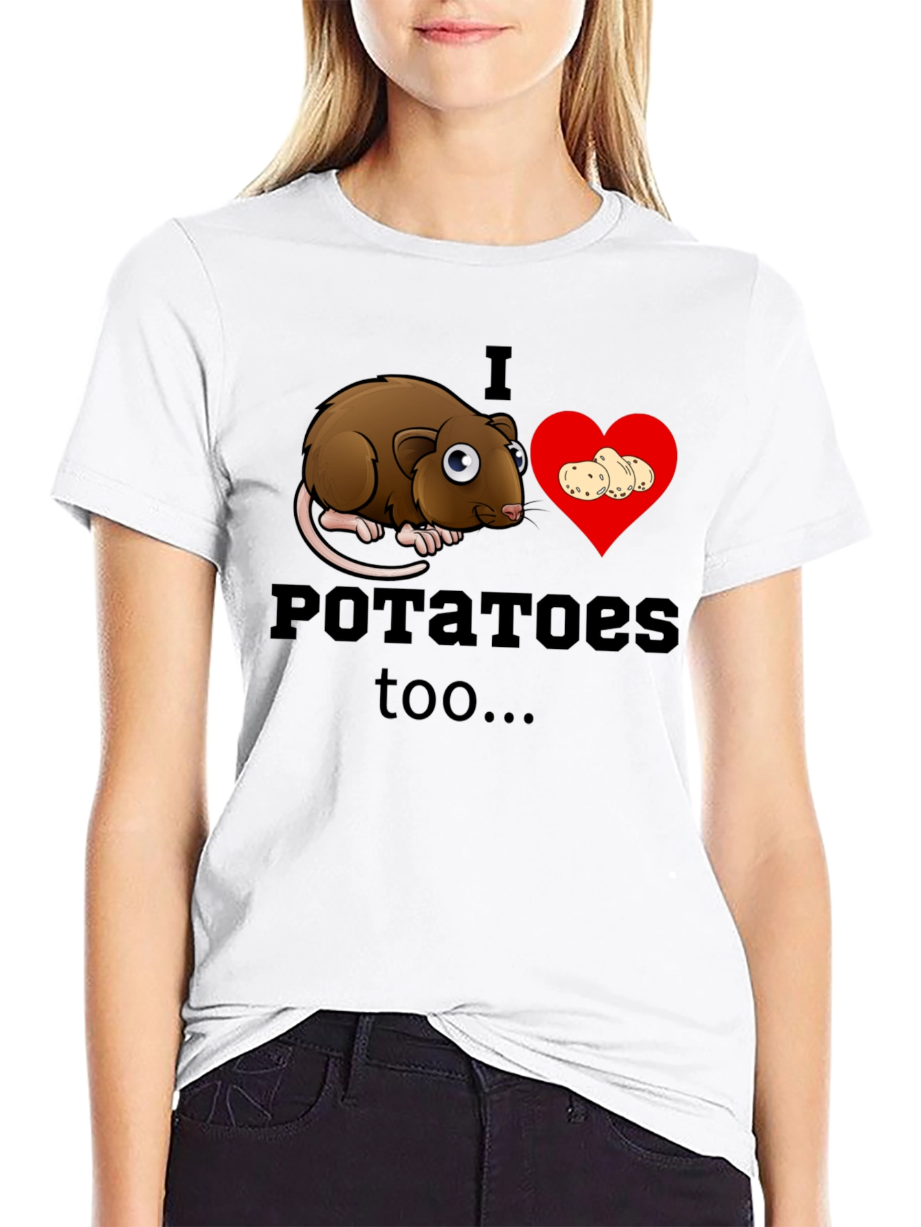I Love Potatoes Rat T-Shirt
