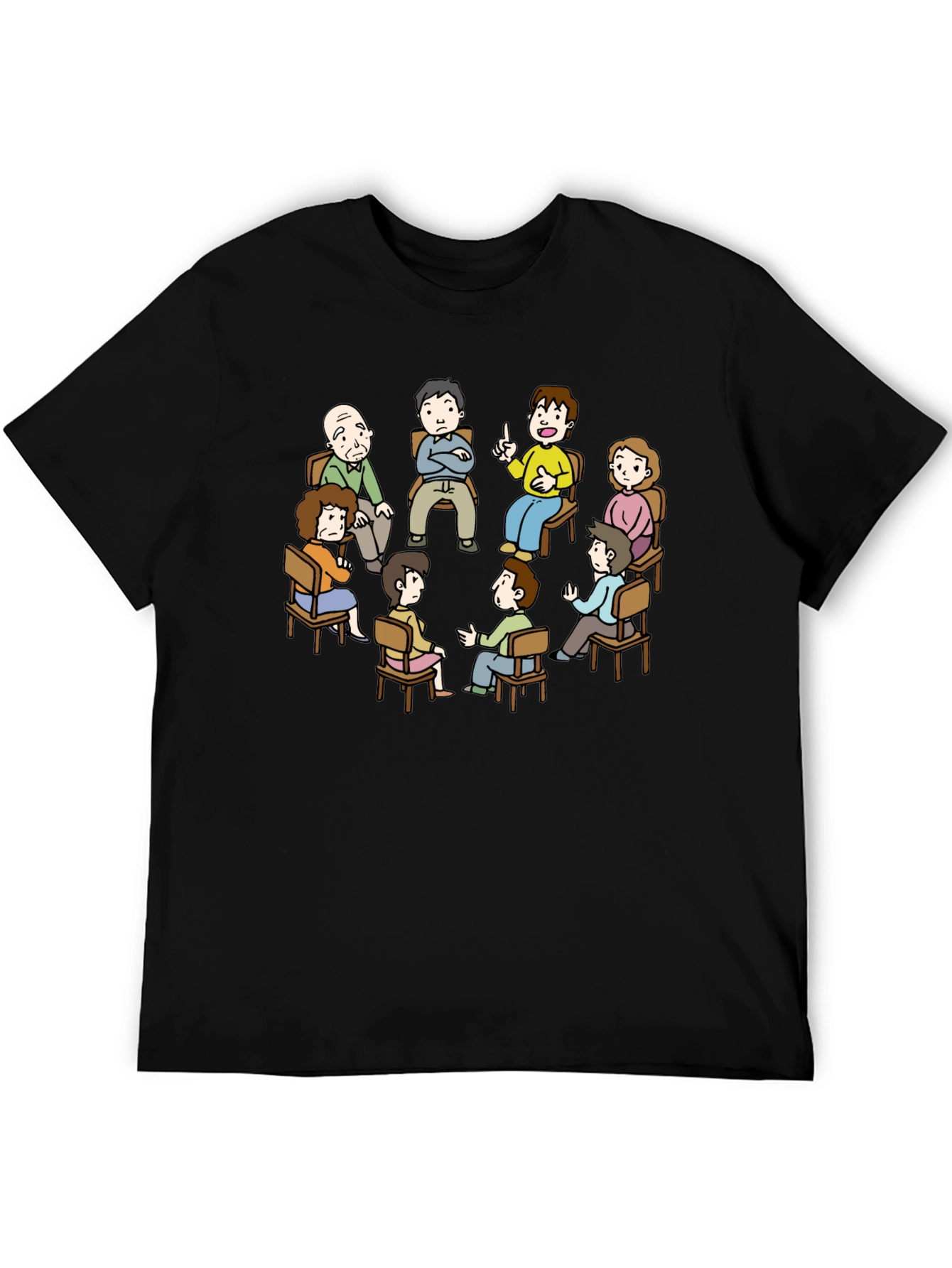 Cartoon Therapy Group Black T-Shirt