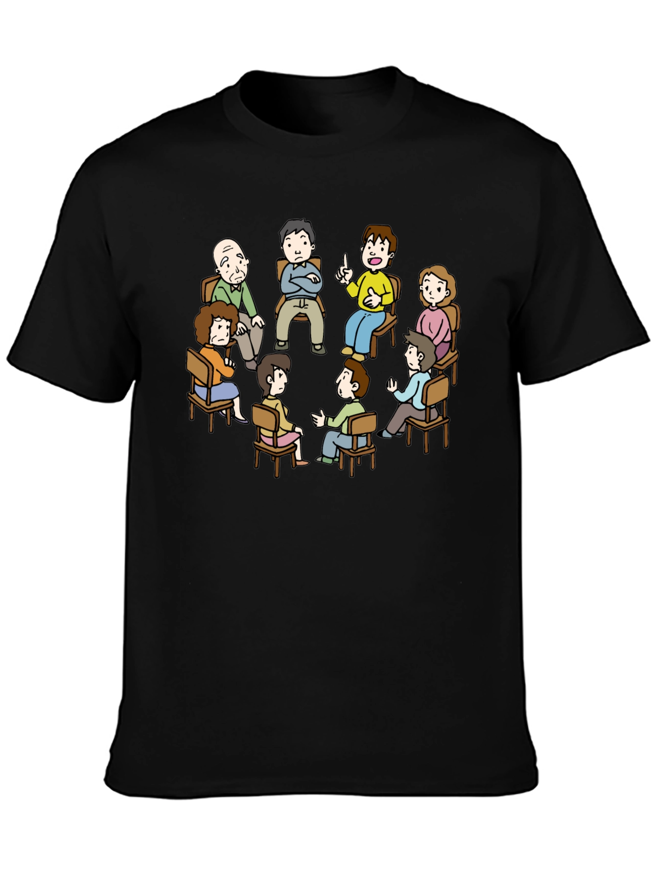 Cartoon Therapy Group Black T-Shirt