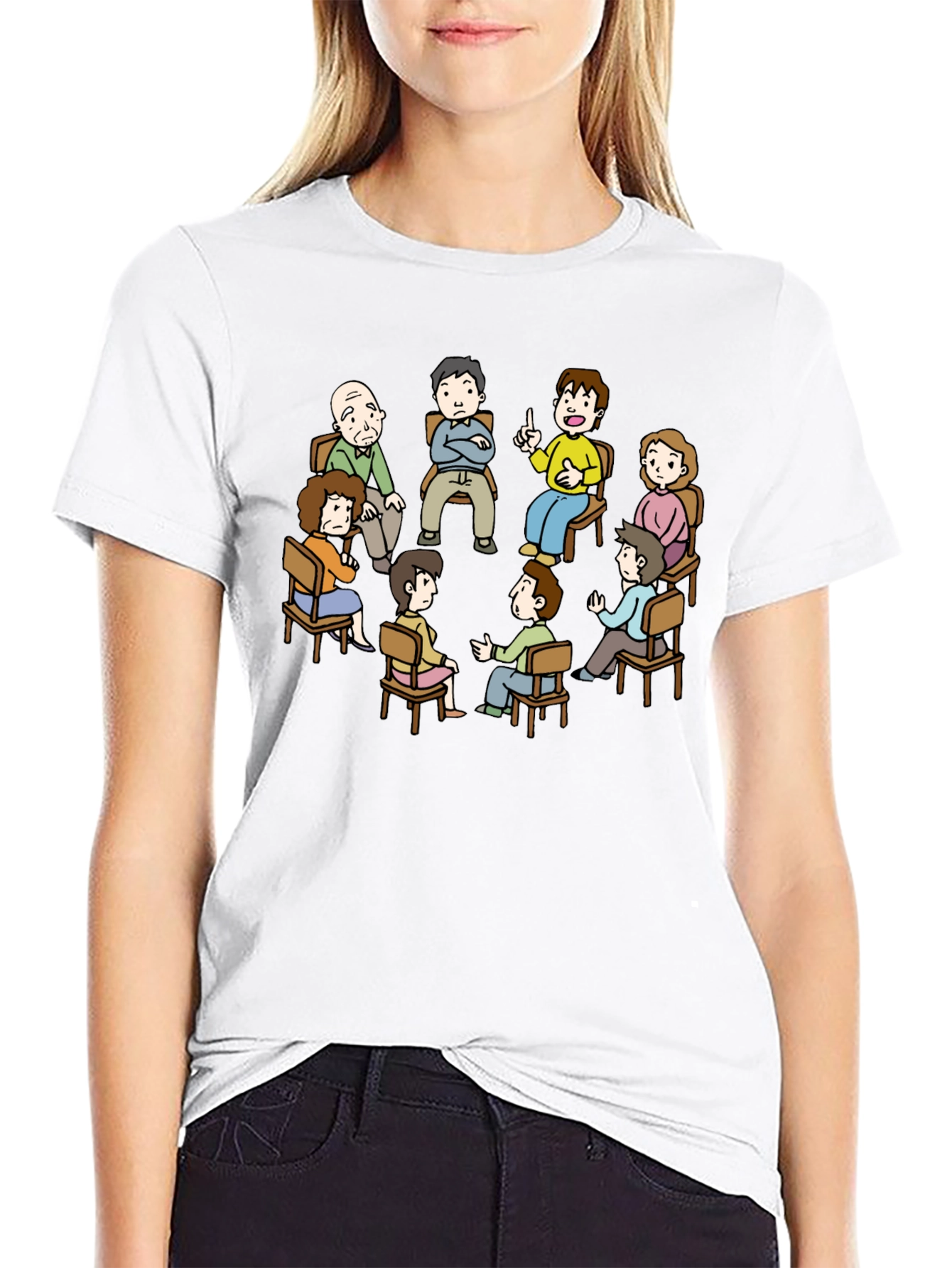 Cartoon Therapy Group Black T-Shirt