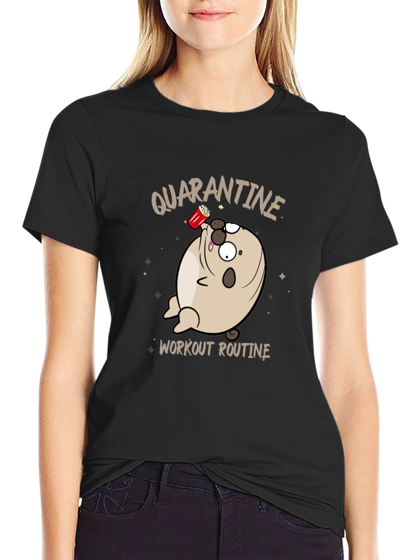 Quarantine Workout Routine Graphic T-Shirt