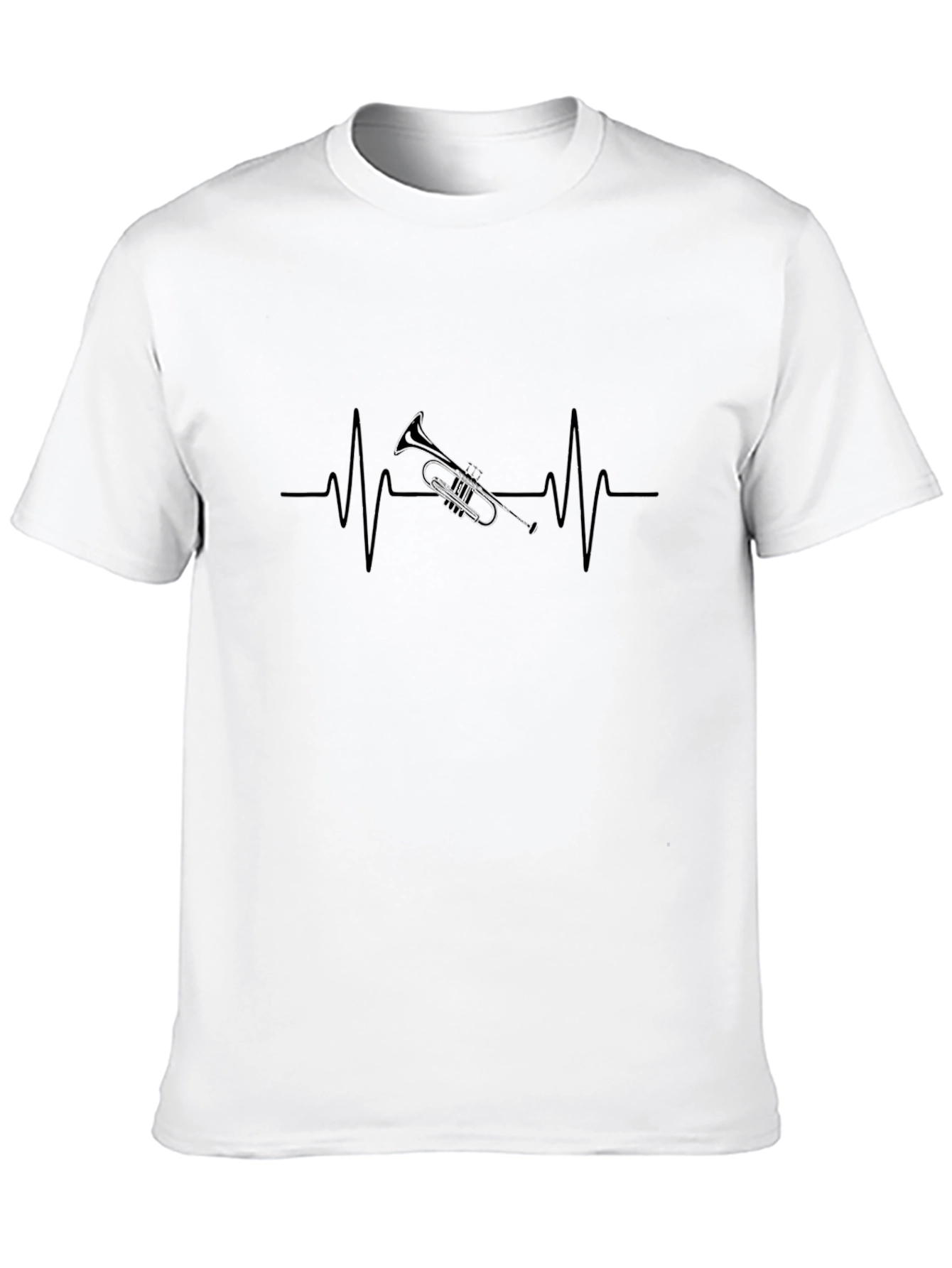 Trumpet Heartbeat Graphic Tee - Musician T-Shirt