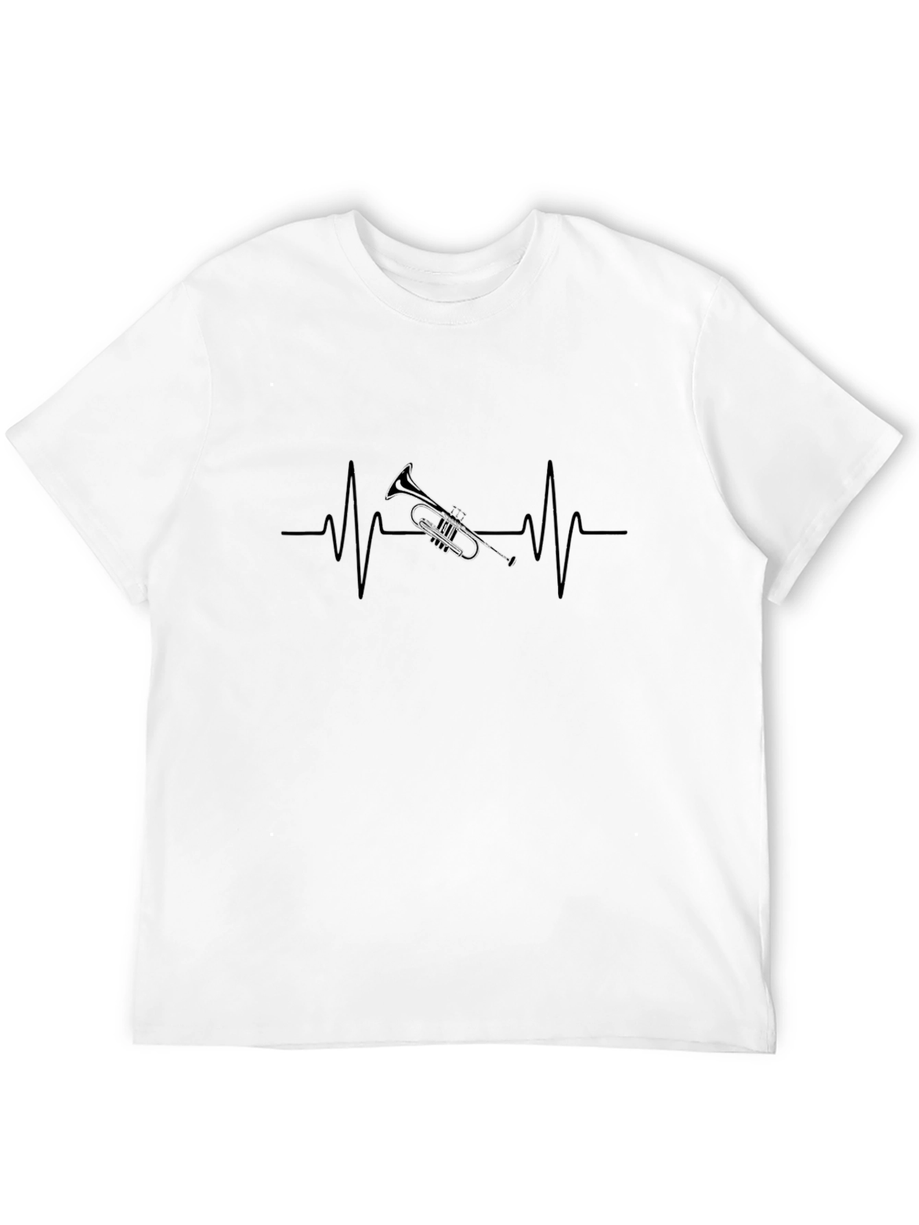Trumpet Heartbeat Graphic Tee - Musician T-Shirt