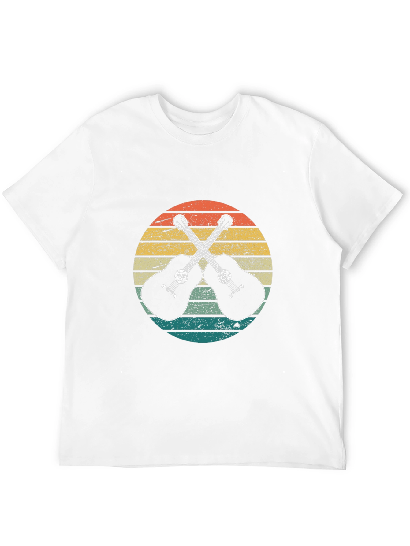 Retro Sunset Guitar Graphic T-Shirt - Music Lover Tee