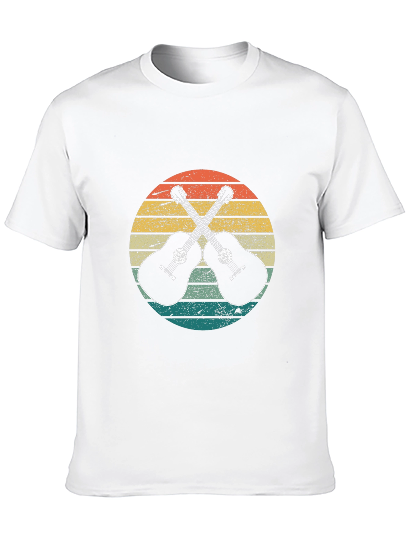 Retro Sunset Guitar Graphic T-Shirt - Music Lover Tee