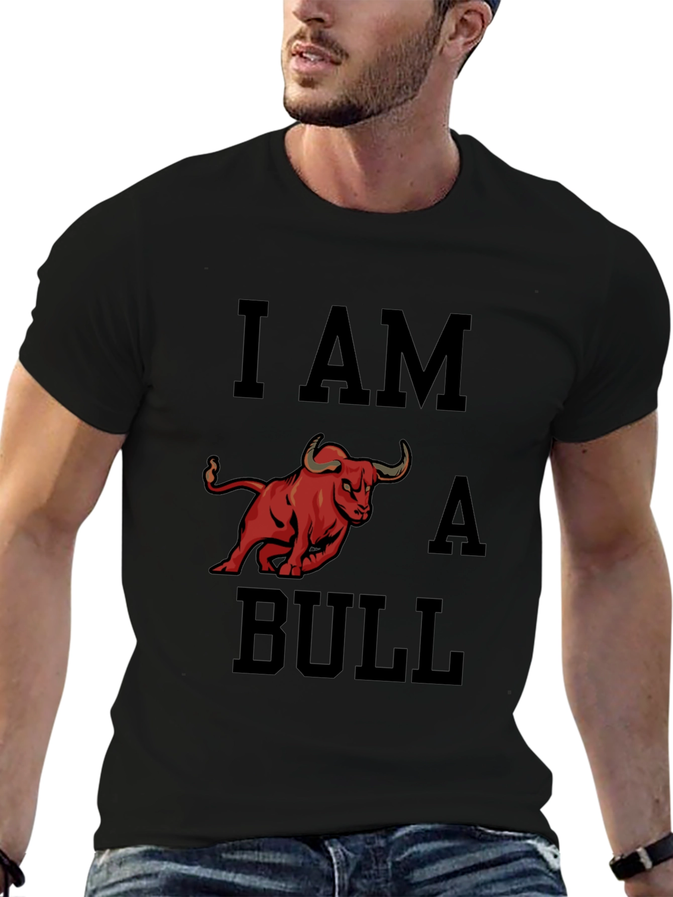 I Am A Bull Graphic Tee - Black