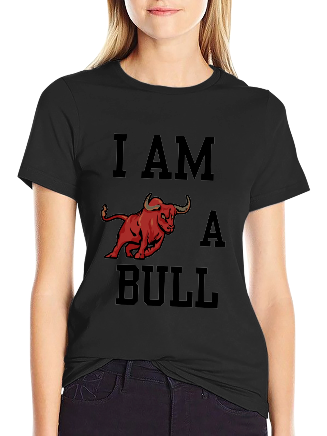 I Am A Bull Graphic Tee - Black