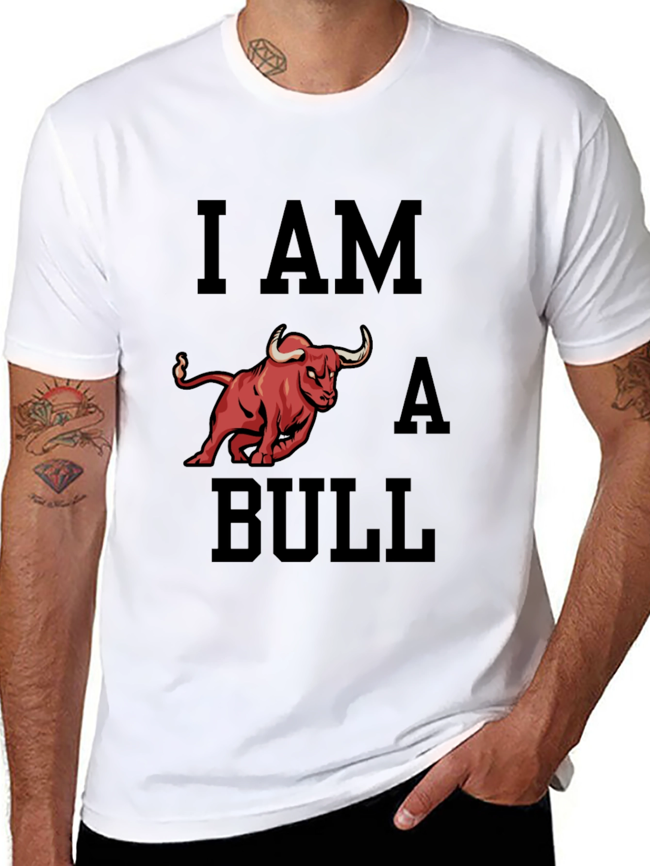 I Am A Bull Graphic Tee - Black