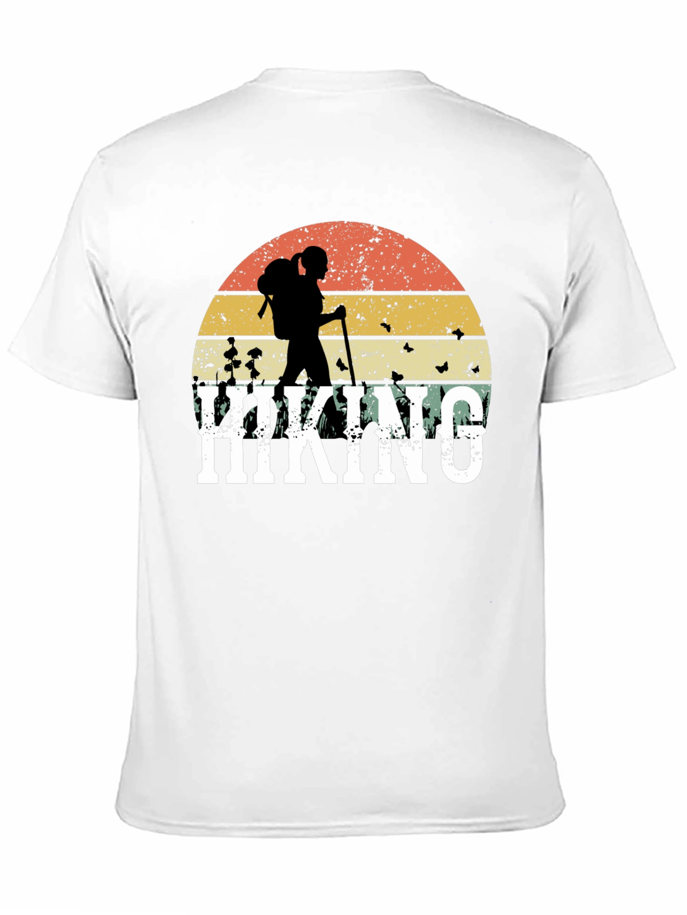 Hiking Graphic T-Shirt - Retro Sunset Design