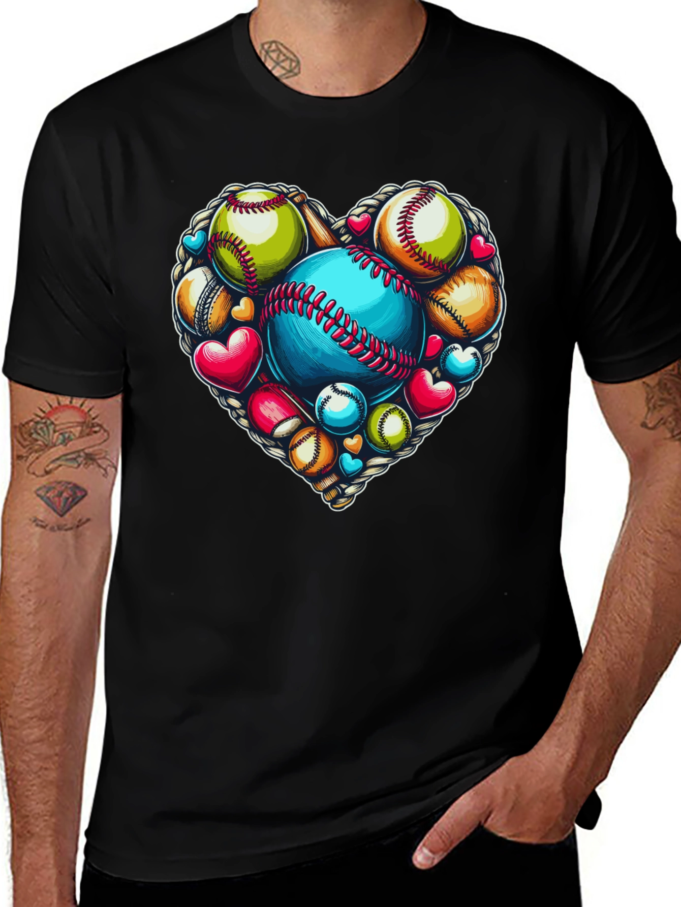 Baseball Heart Graphic Tee