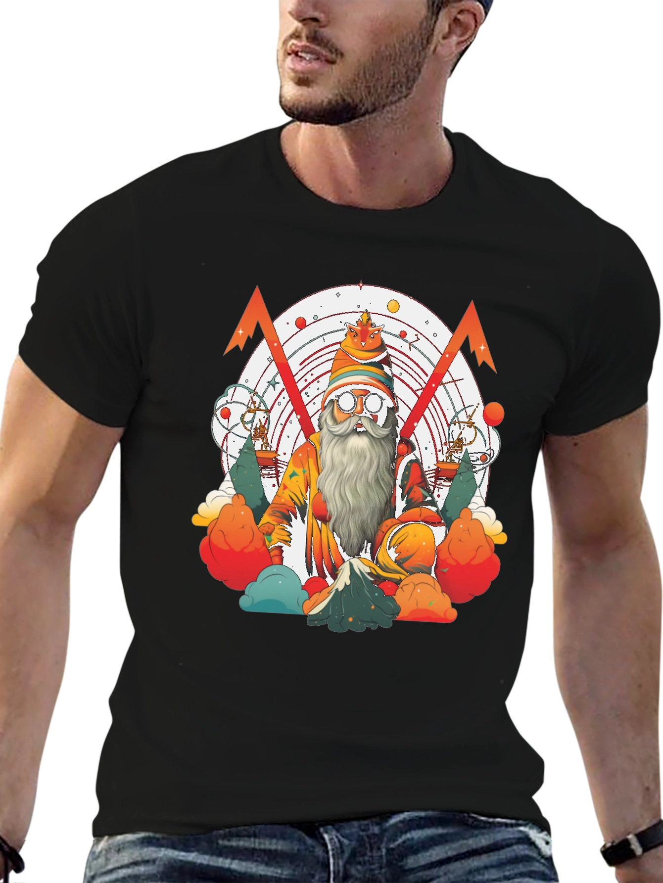 Whimsical Wizard Graphic Tee - Unique Design