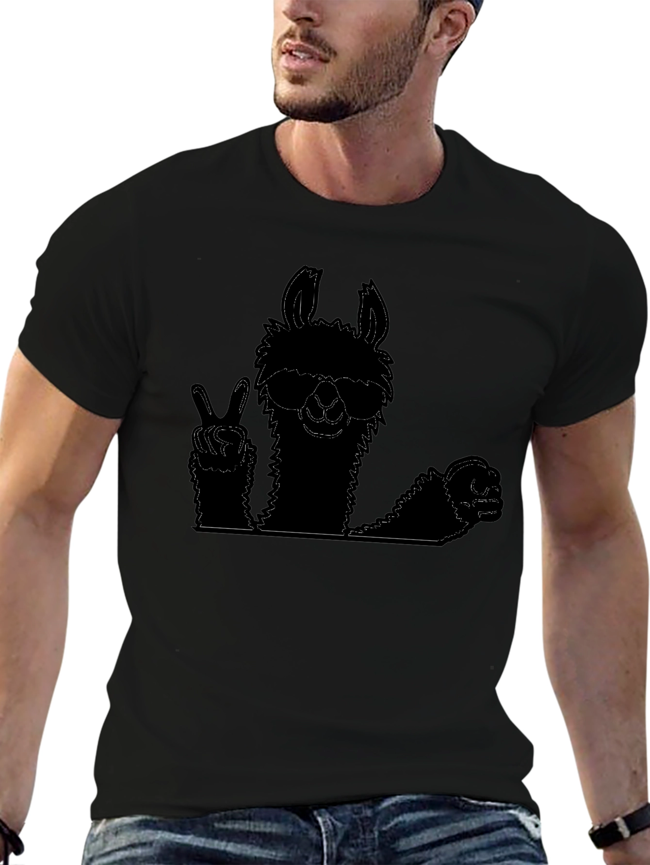 Cool Llama Graphic Tee - Peace Out Style