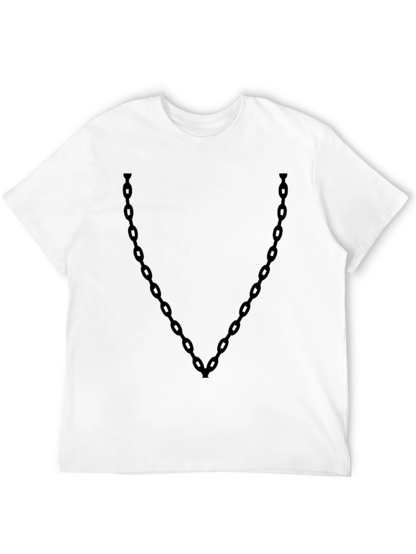 Mens Black Chain V-Neck T-Shirt