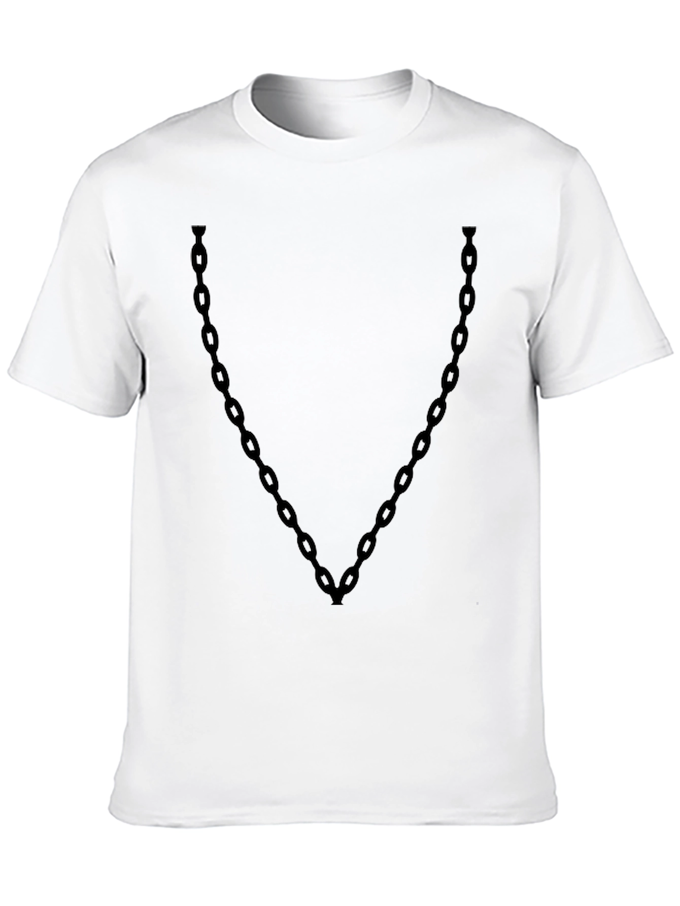 Mens Black Chain V-Neck T-Shirt