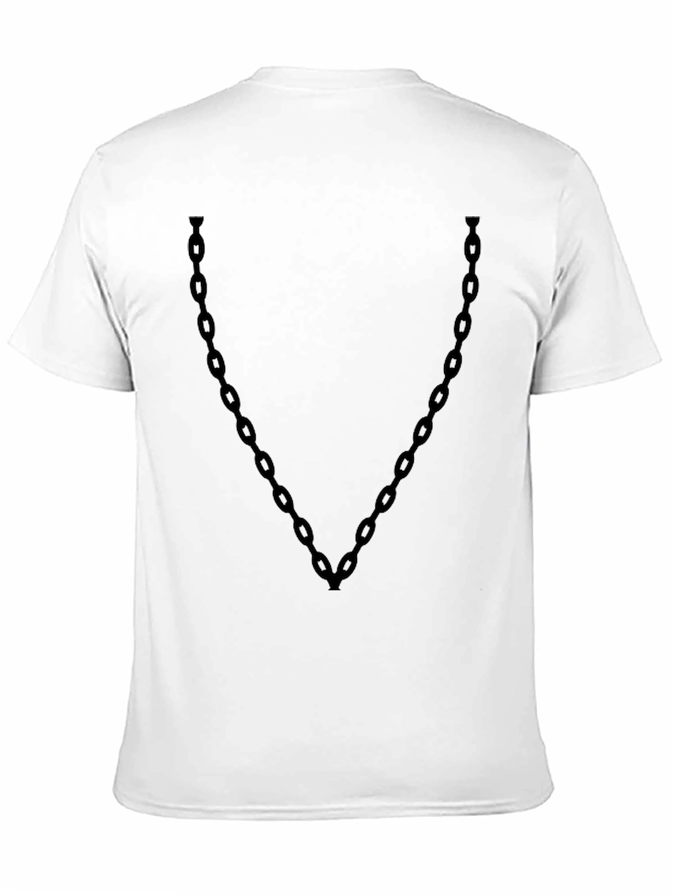 Mens Black Chain V-Neck T-Shirt