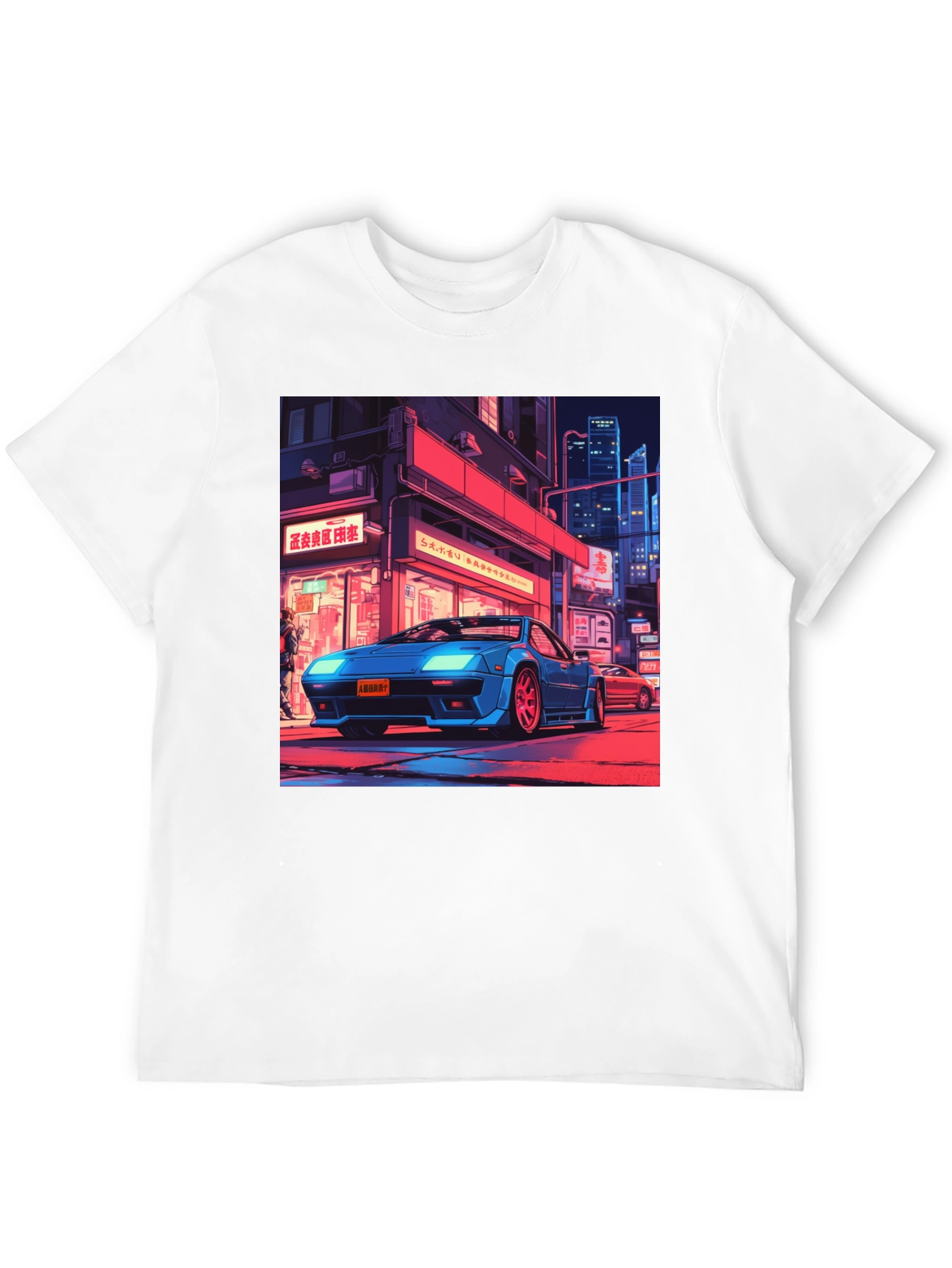 Retro Car Graphic Tee - Black Cotton T-Shirt