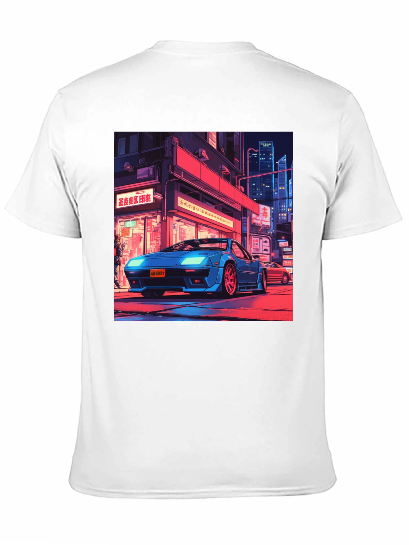 Retro Car Graphic Tee - Black Cotton T-Shirt