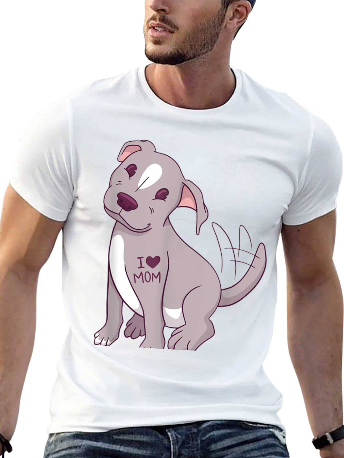 I Love Mom Dog T-Shirt