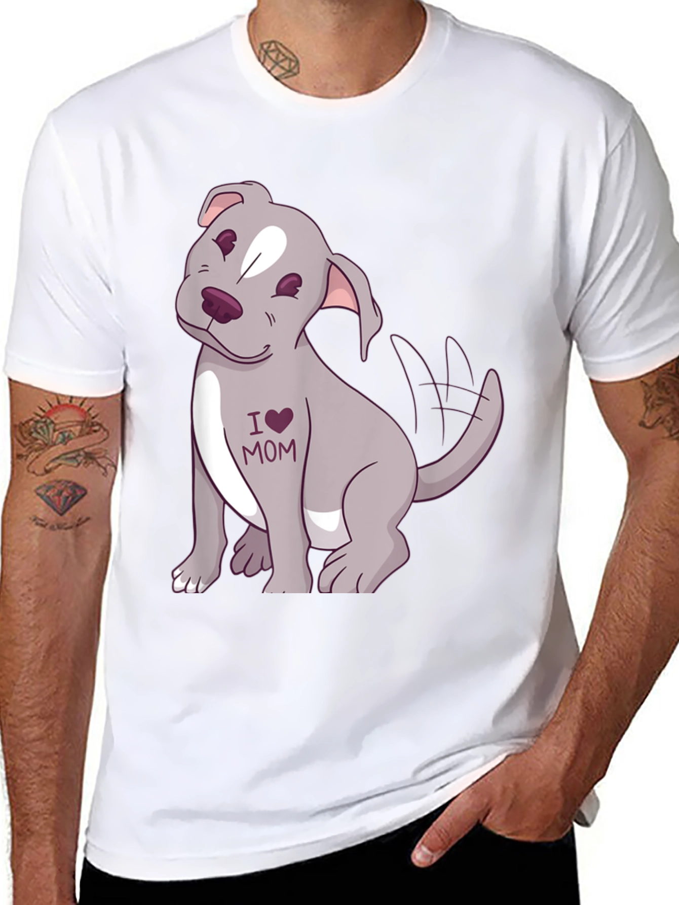 I Love Mom Dog T-Shirt
