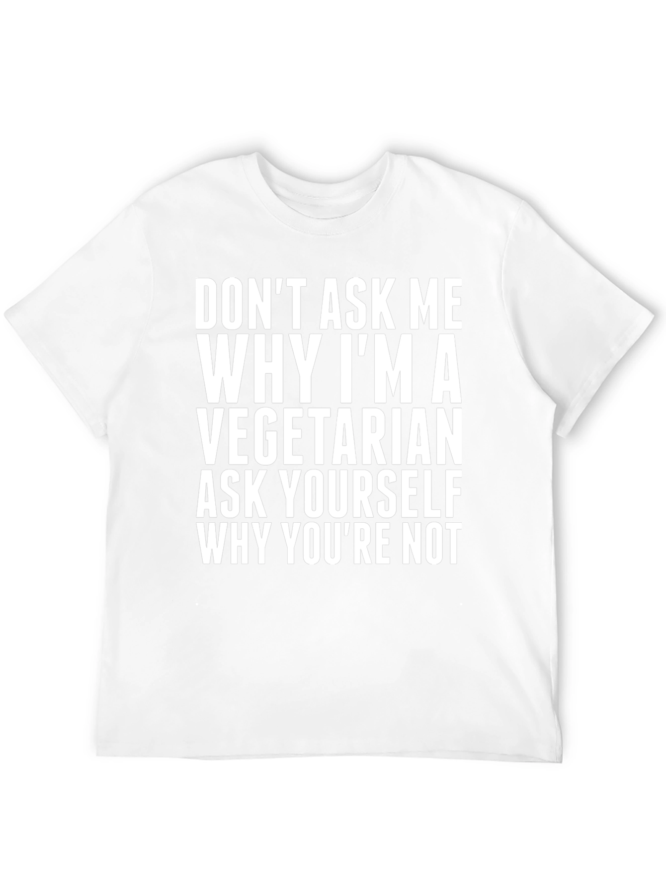 Vegetarian Slogan Graphic Tee - Ask Yourself!
