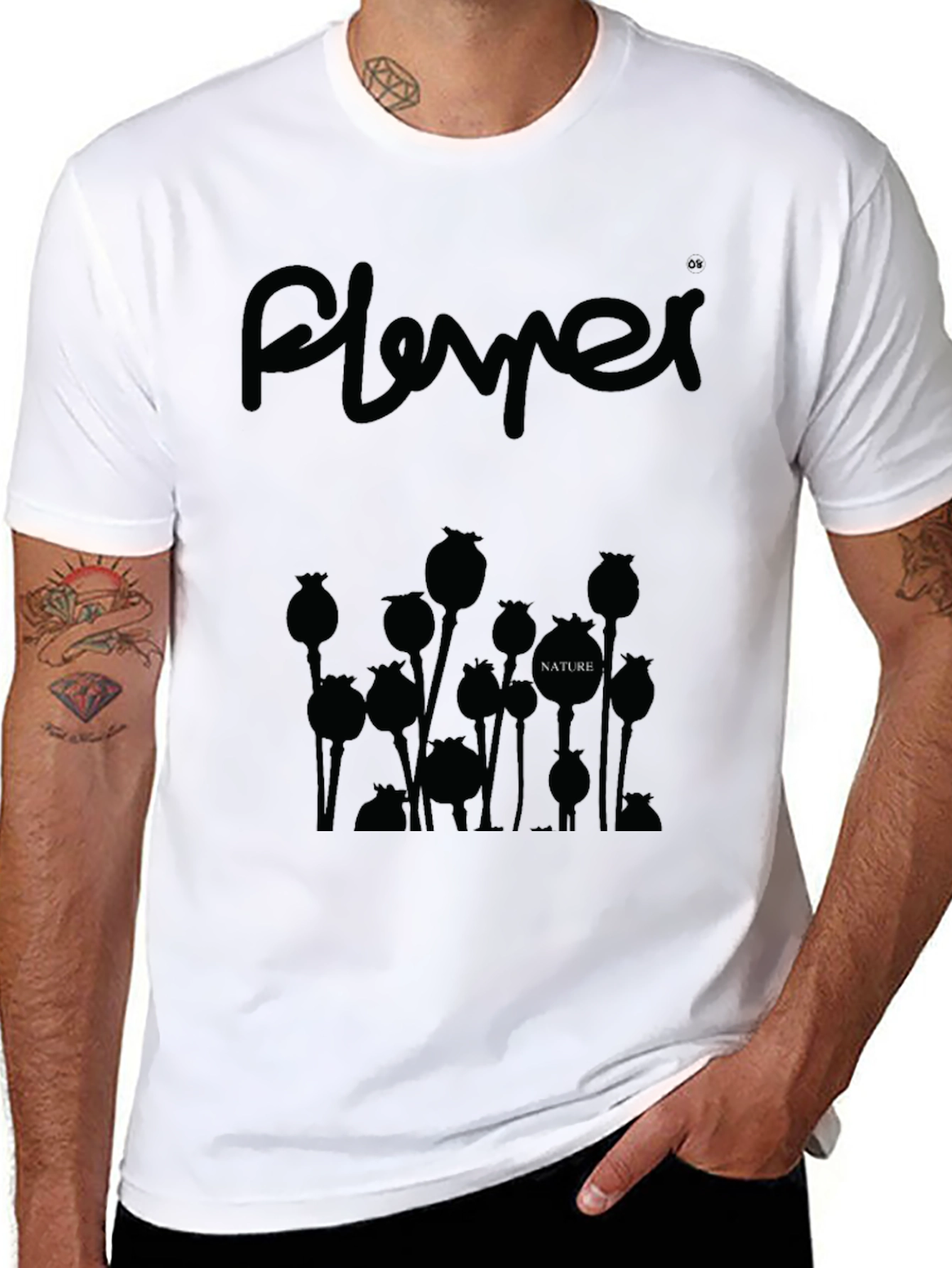 Nature Poppy Graphic Tee - Unisex Black T-Shirt