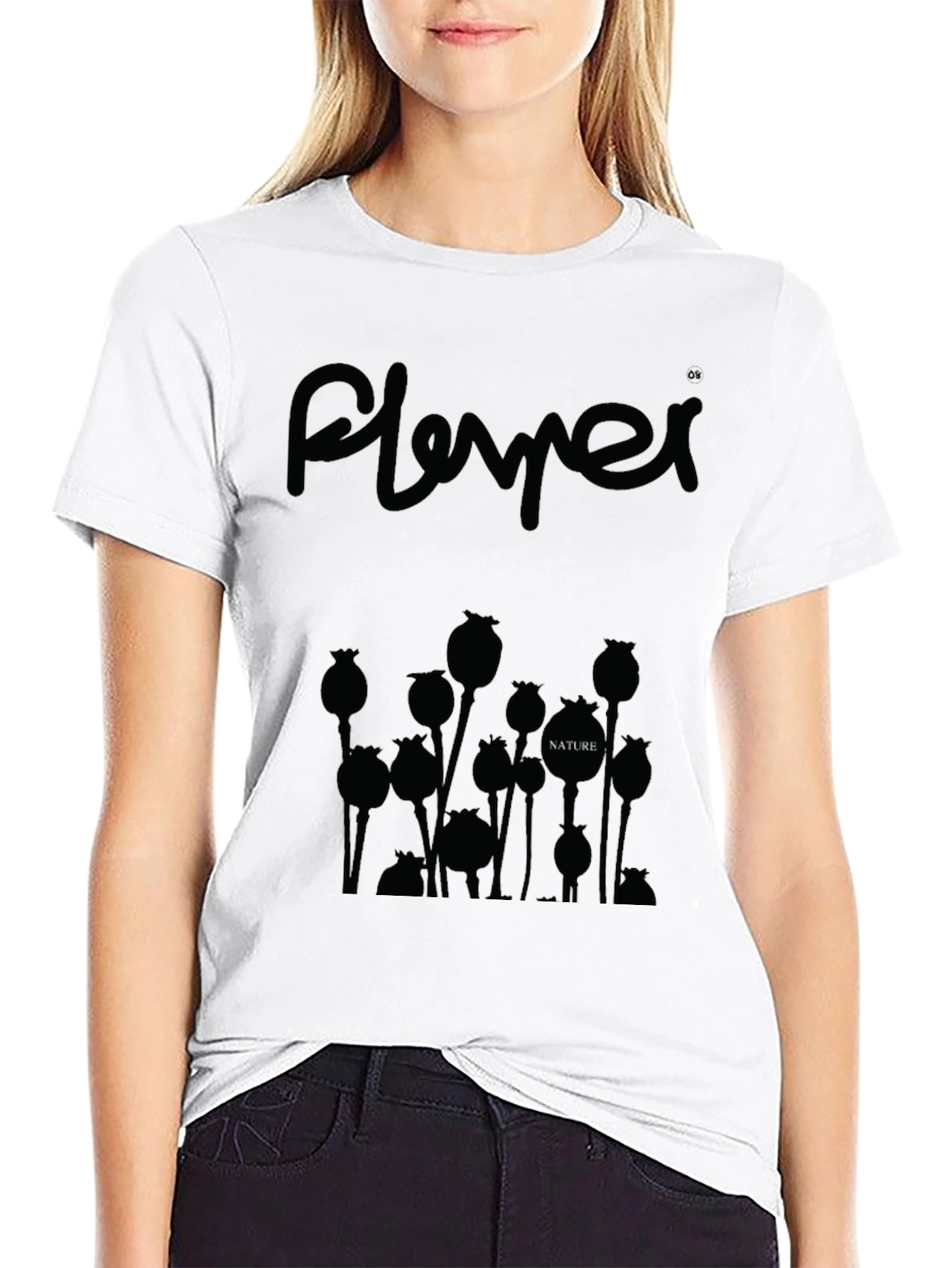 Nature Poppy Graphic Tee - Unisex Black T-Shirt