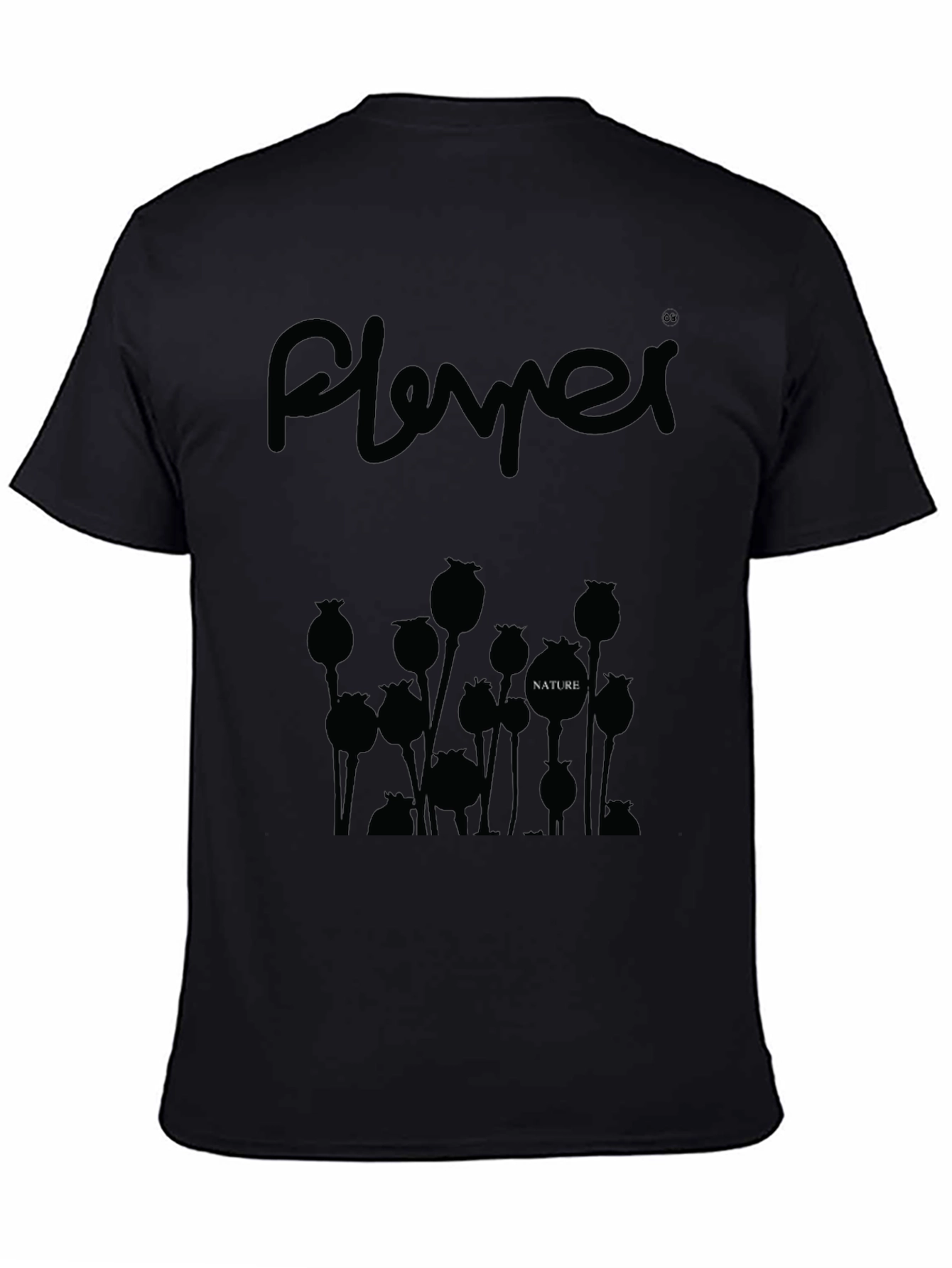 Nature Poppy Graphic Tee - Unisex Black T-Shirt