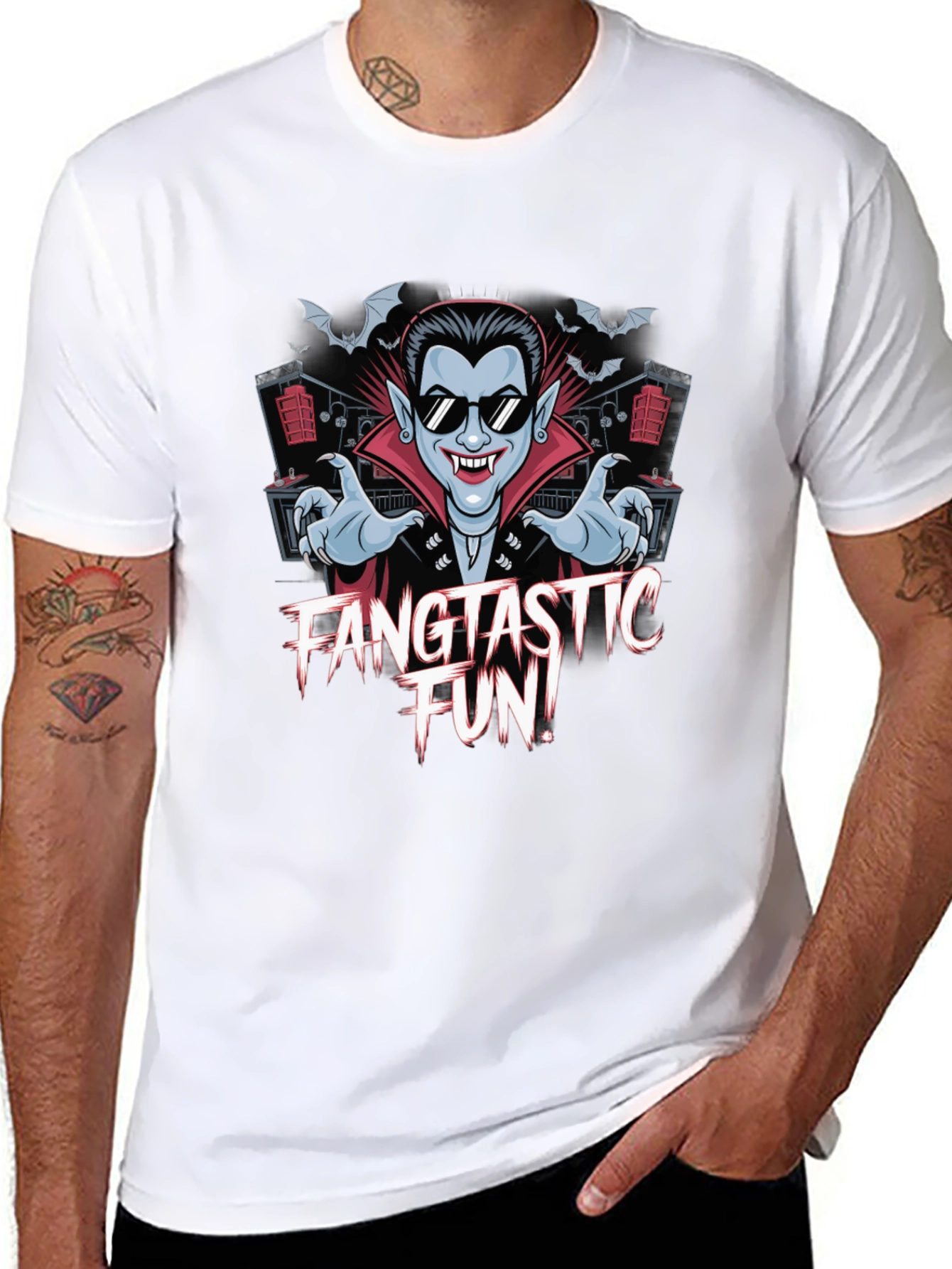 Fangtastic Fun Dracula T-Shirt - Spooky Party Wear