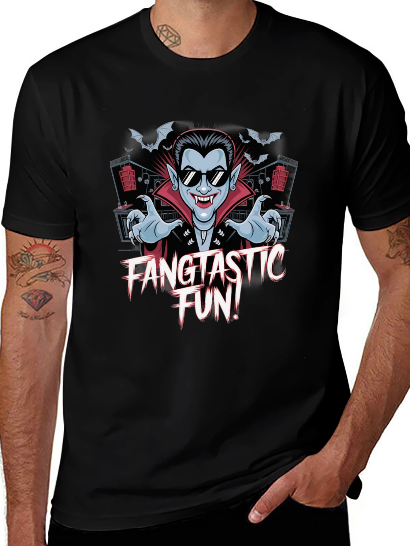 Fangtastic Fun Dracula T-Shirt - Spooky Party Wear