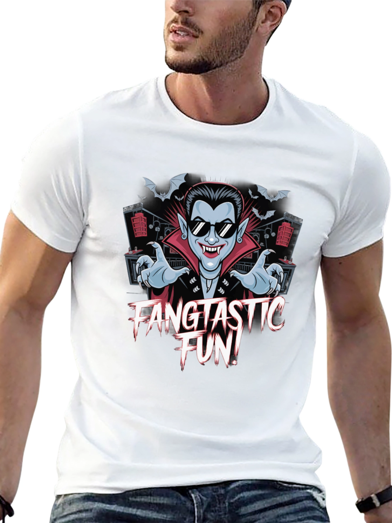 Fangtastic Fun Dracula T-Shirt - Spooky Party Wear