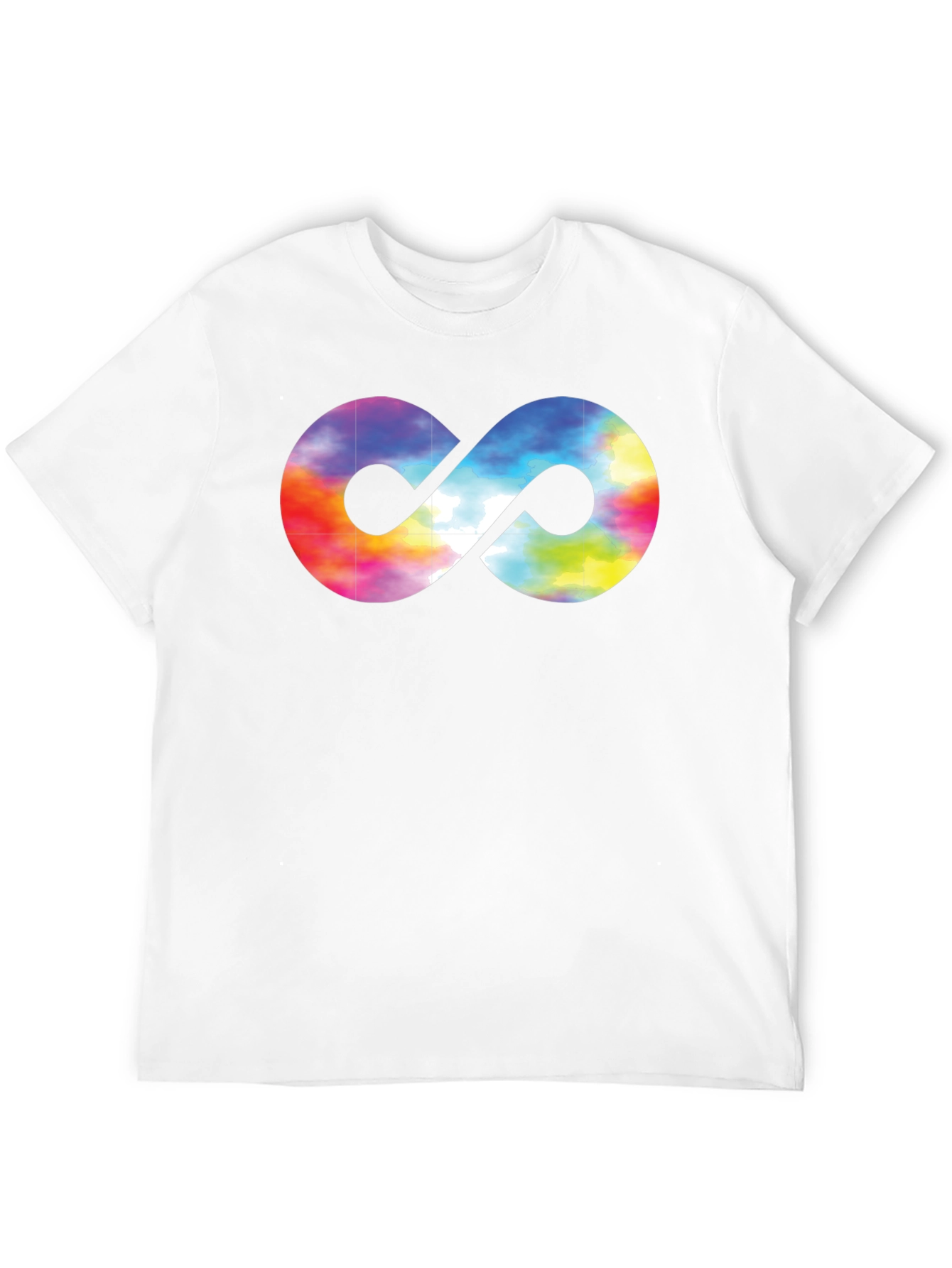 Tie-Dye Infinity Symbol Graphic Black T-Shirt