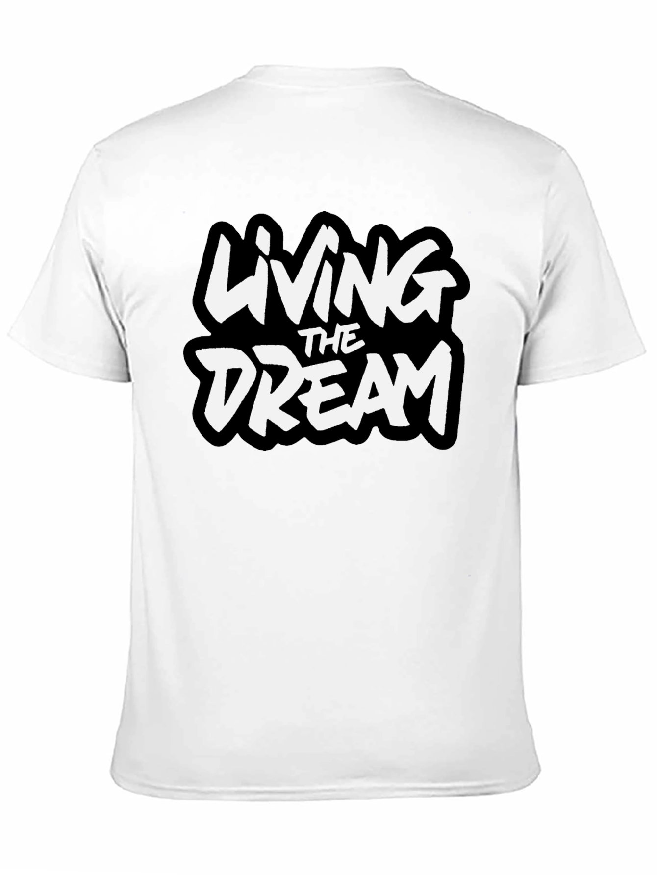 Living The Dream Graphic Tee - Black Cotton Blend