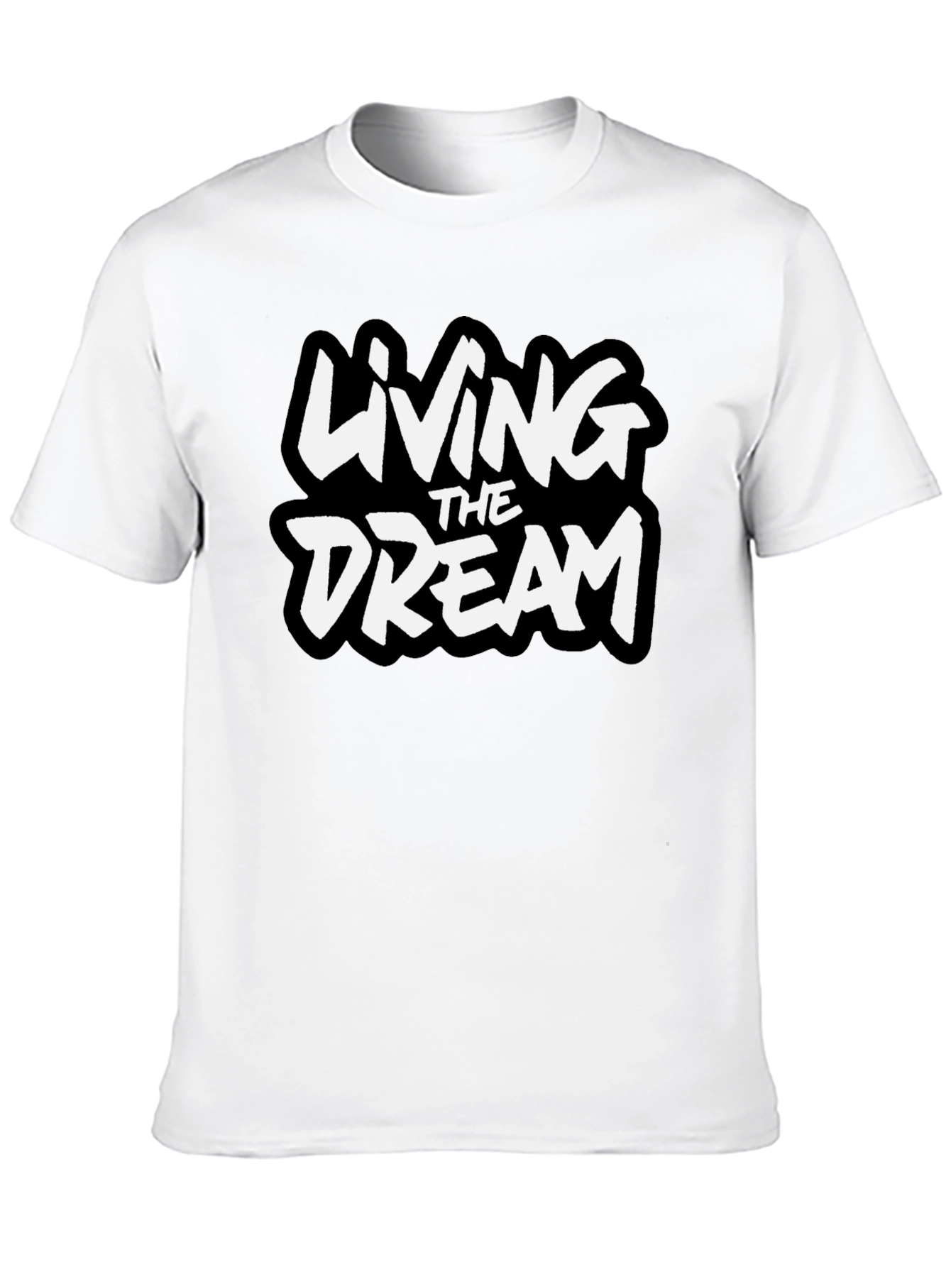 Living The Dream Graphic Tee - Black Cotton Blend