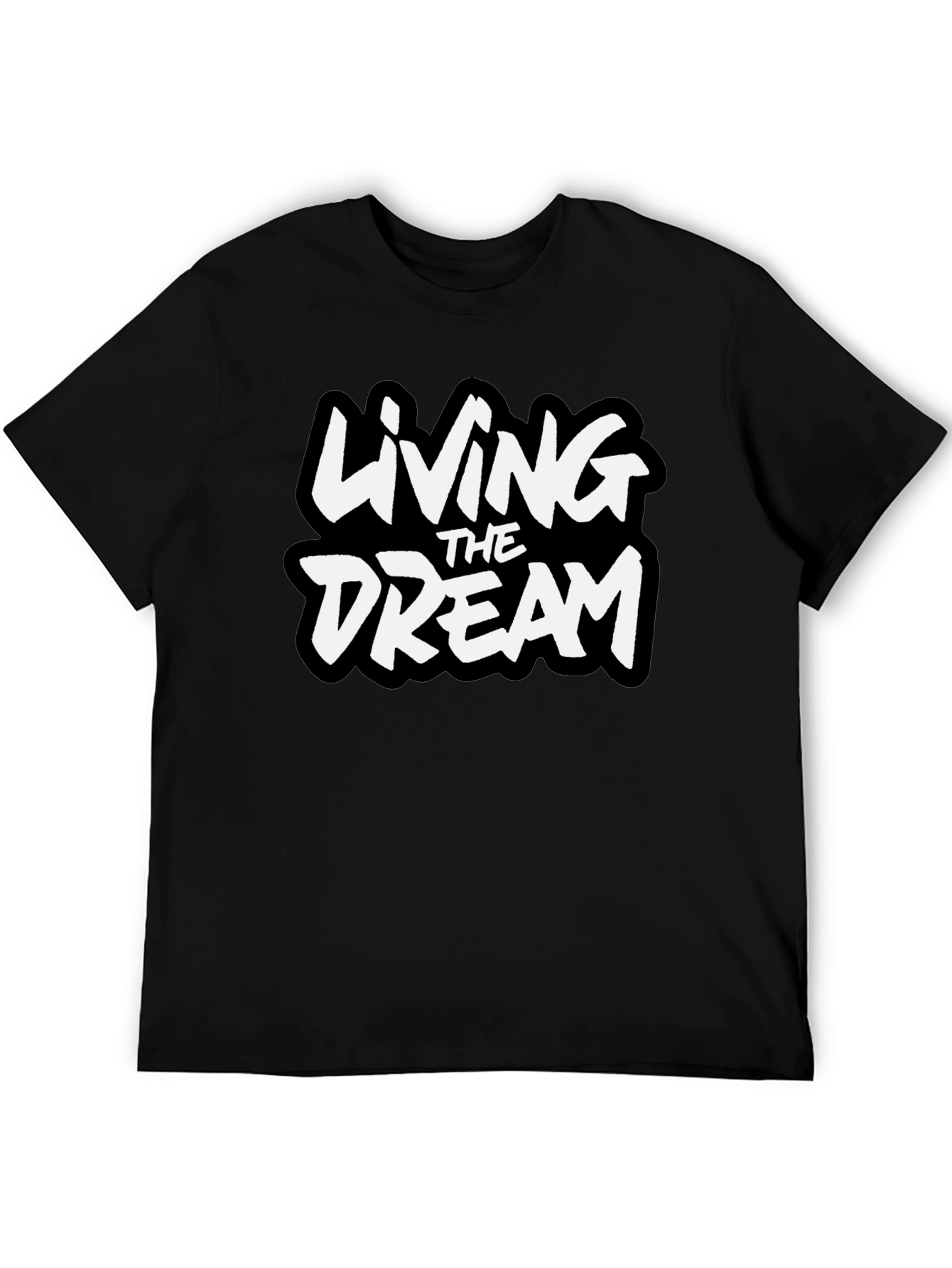 Living The Dream Graphic Tee - Black Cotton Blend
