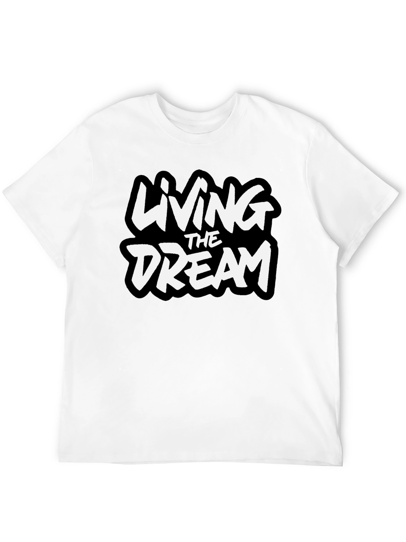 Living The Dream Graphic Tee - Black Cotton Blend