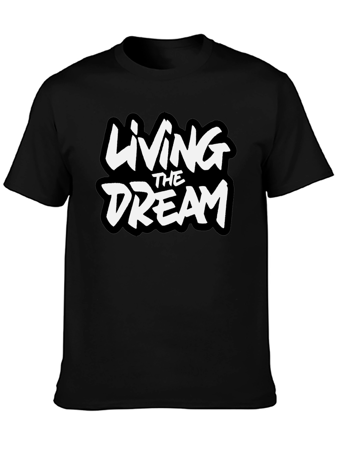 Living The Dream Graphic Tee - Black Cotton Blend