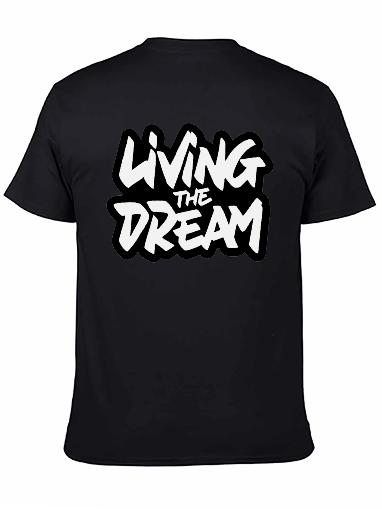 Living The Dream Graphic Tee - Black Cotton Blend